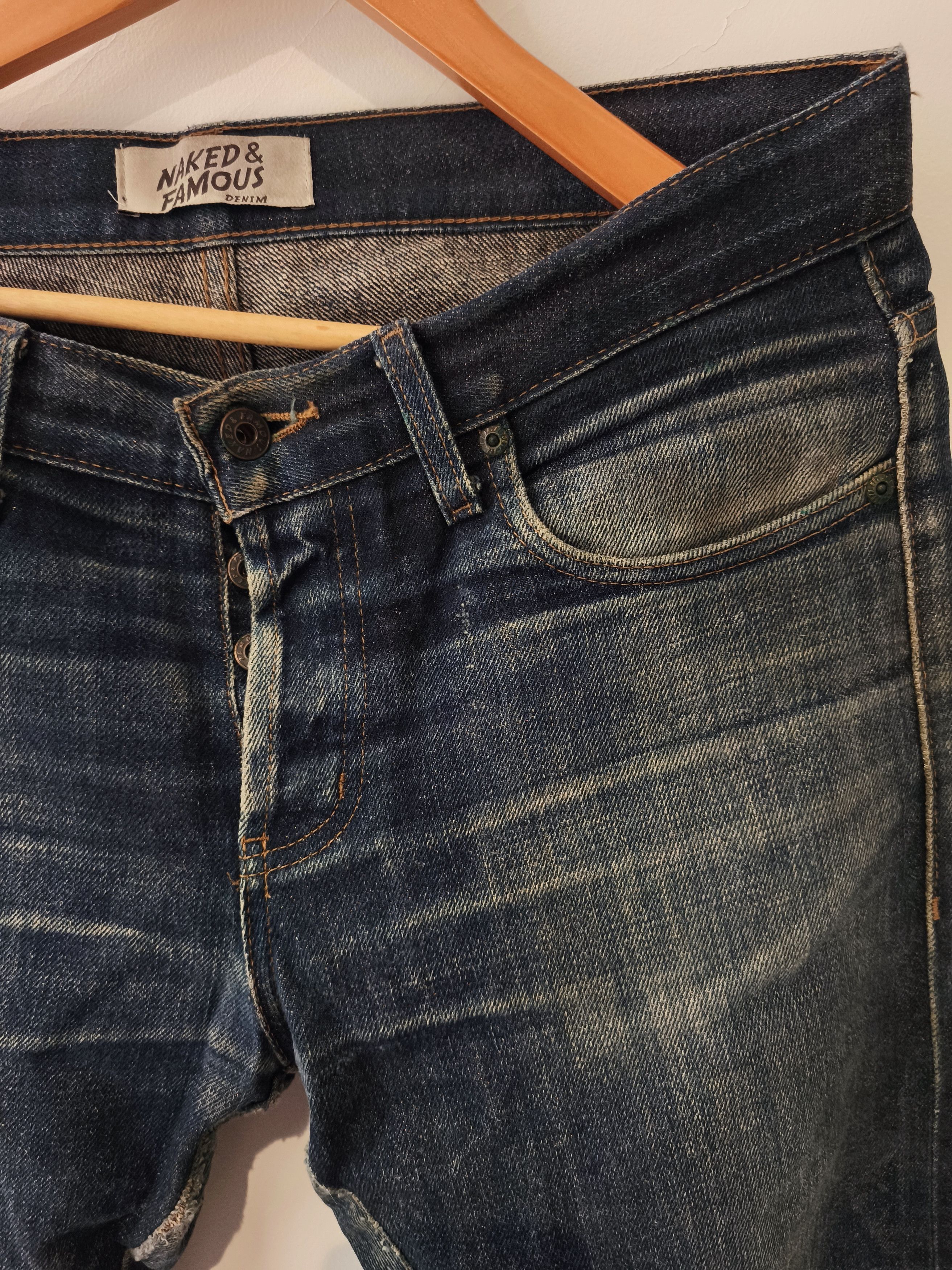 Naked & Famous Butler Naked & Famous Slim Dry Demin Fades Jean Selvedge Size US 33 - 2 Thumbnail