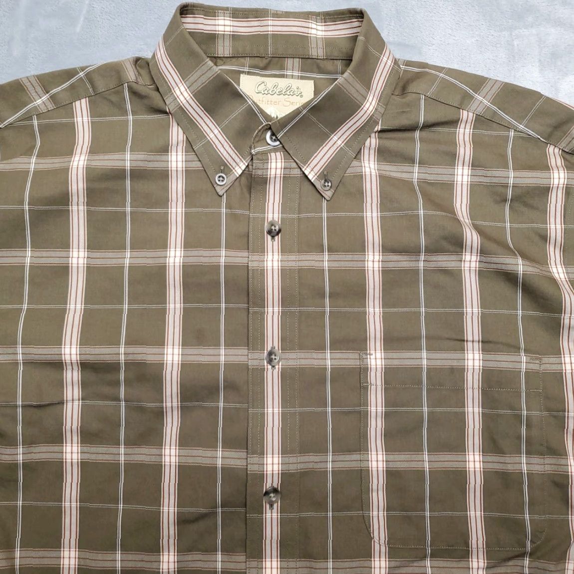 Vintage Cabela's Shirt Men XL Green Plaid 100% Cotton Long Sleeve Outdoor Casual, Button-Up, Button-Down Collar, Pockets, Woven Shine Size US XL / EU 56 / 4 - 3 Thumbnail