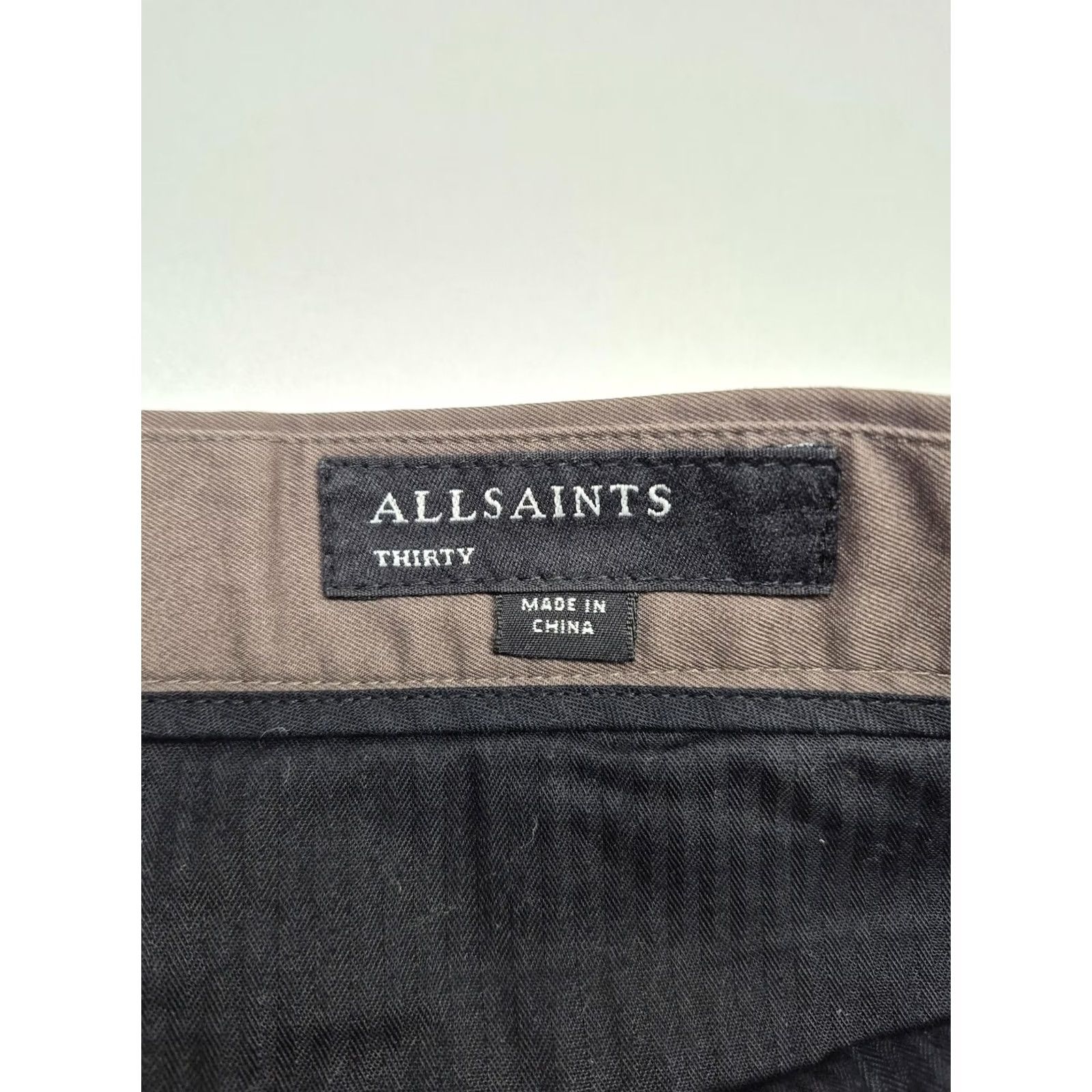Allsaints AllSaints Chino Pants Mens 30x26 Brown Cotton Slim Straight Lightweight Pockets Front Flat Front Button Fly Belt Loops Slim Fit Business Casual Size US 30 / EU 46 - 4 Thumbnail