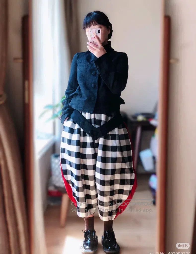 Comme Des Garcons size XS Main Line Black and White Plaid