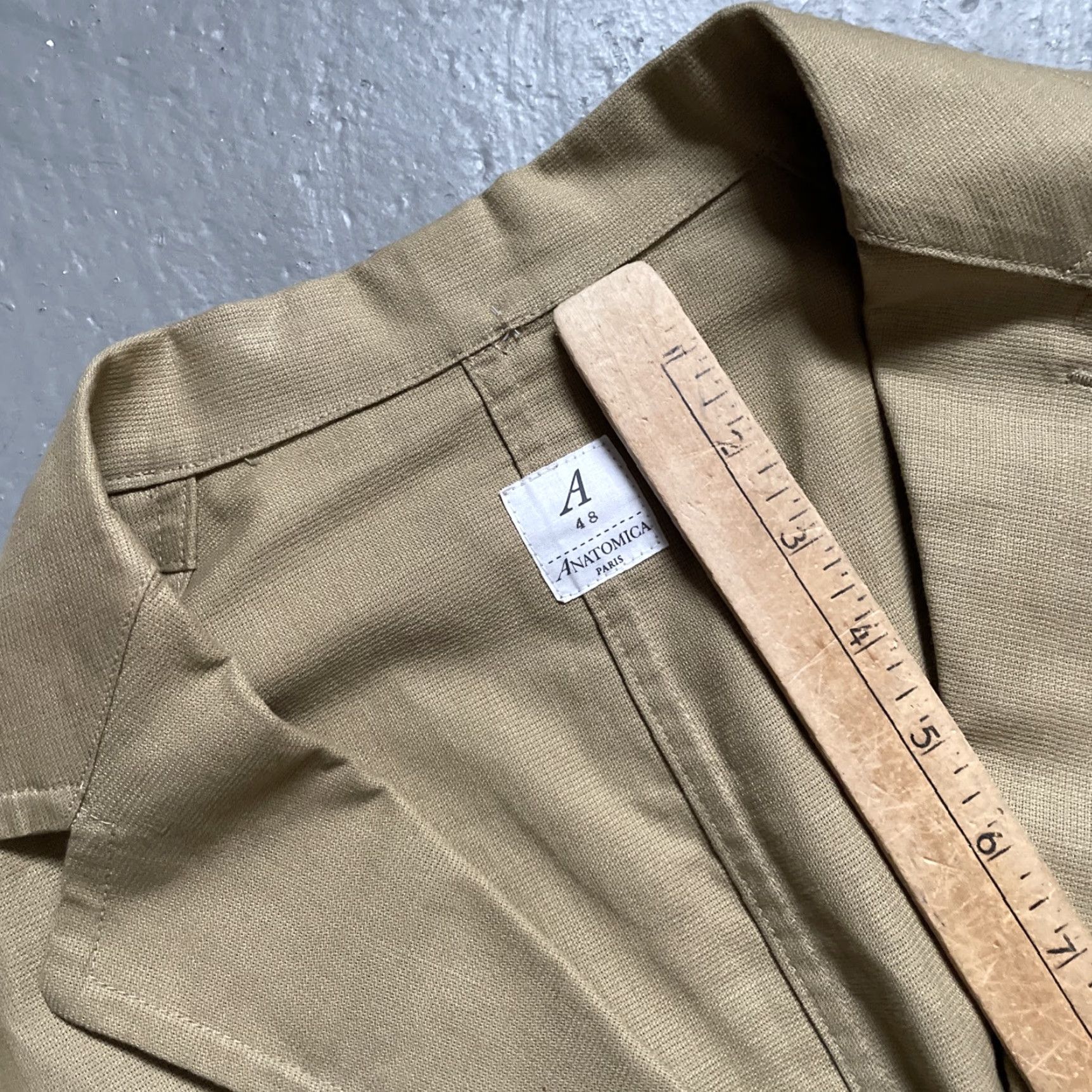 ANATOMICA Anatomica Paris Cotton Sports Blazer Coat Unisex Adults Beige 48 Japan Size Regular Vintageヘルーム Size 48R - 3 Thumbnail