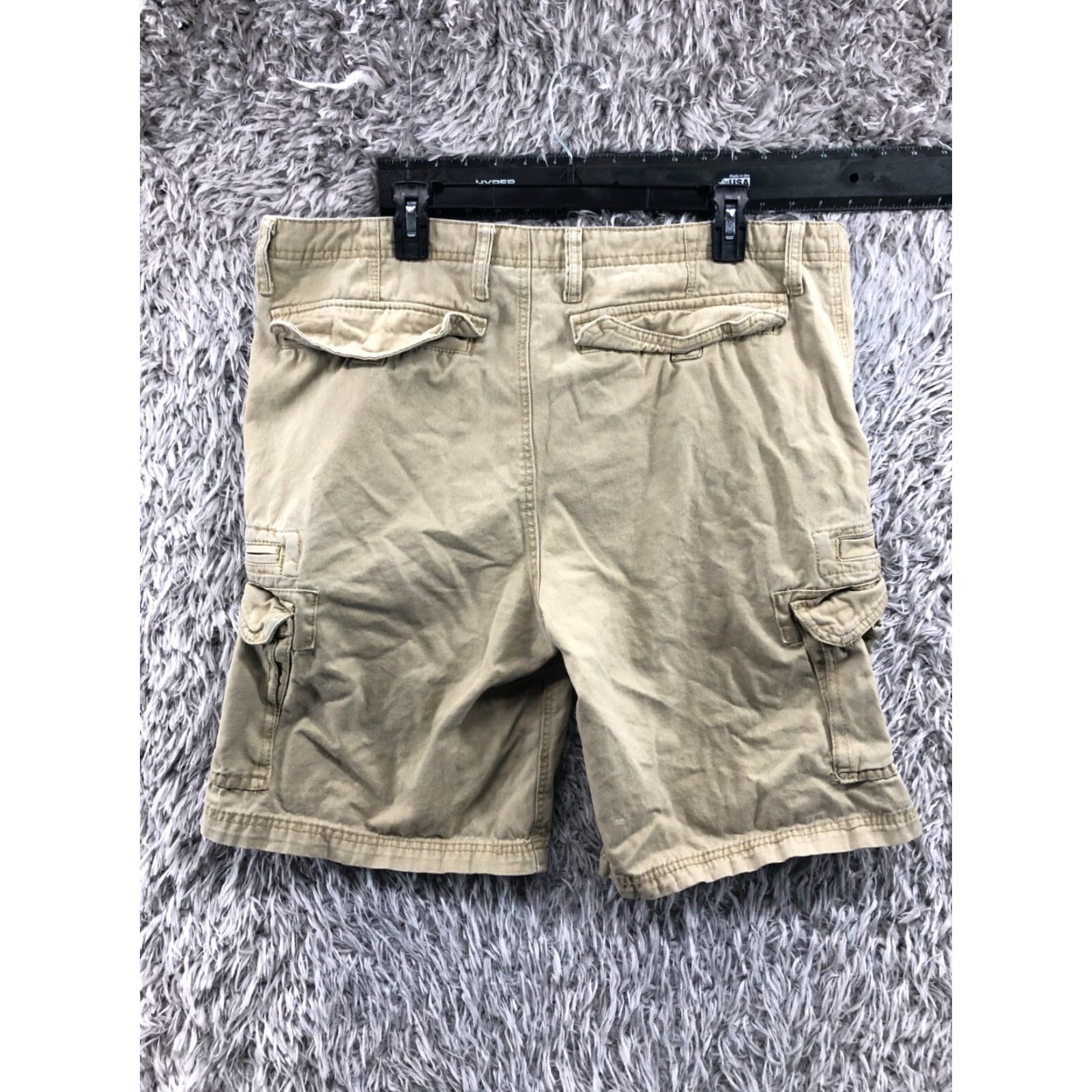 Vintage Wearfirst Cargo Shorts Mens Size 38 Mid Rise Beige Pocket 5-Pocket Denim Cotton Blend Casual Shirt? Size US 38 / EU 54 - 6 Thumbnail