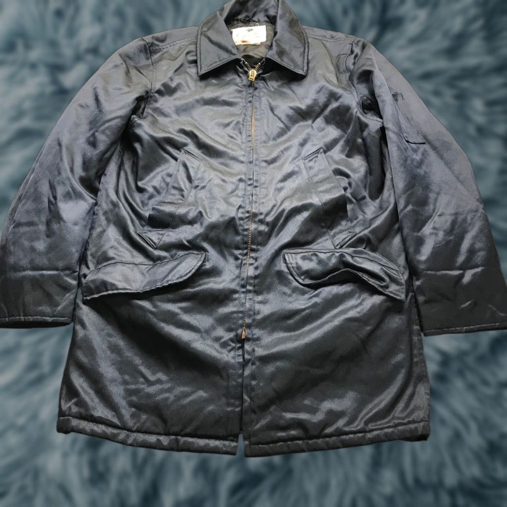 Vintage VINTAGE Golden Fleece Industrial Outerwear Quilted Long Jacket Men L Navy 42 Tall Zip Pockets Size US L / EU 52-54 / 3 - 1 Thumbnail