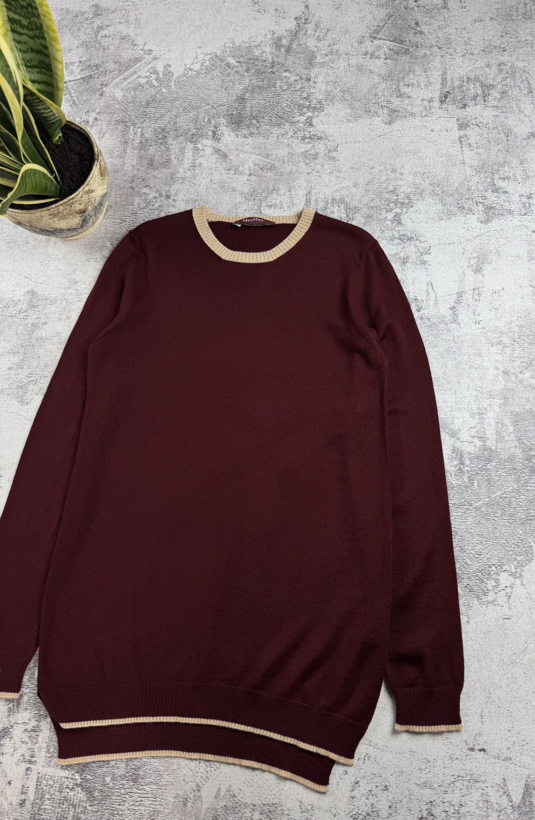 Max Mara × Vintage Max Mara Studio Wool Cherry Dress Long Pullover Sweater Size M / US 6-8 / IT 42-44 - 3 Thumbnail