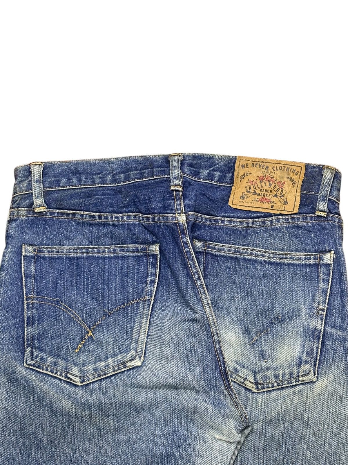 HOLLYWOOD RANCH MARKET × Japanese Brand Vintage HR Market Button Fly Mud Wash Jeans Size US 30 / EU 46 - 9 Thumbnail
