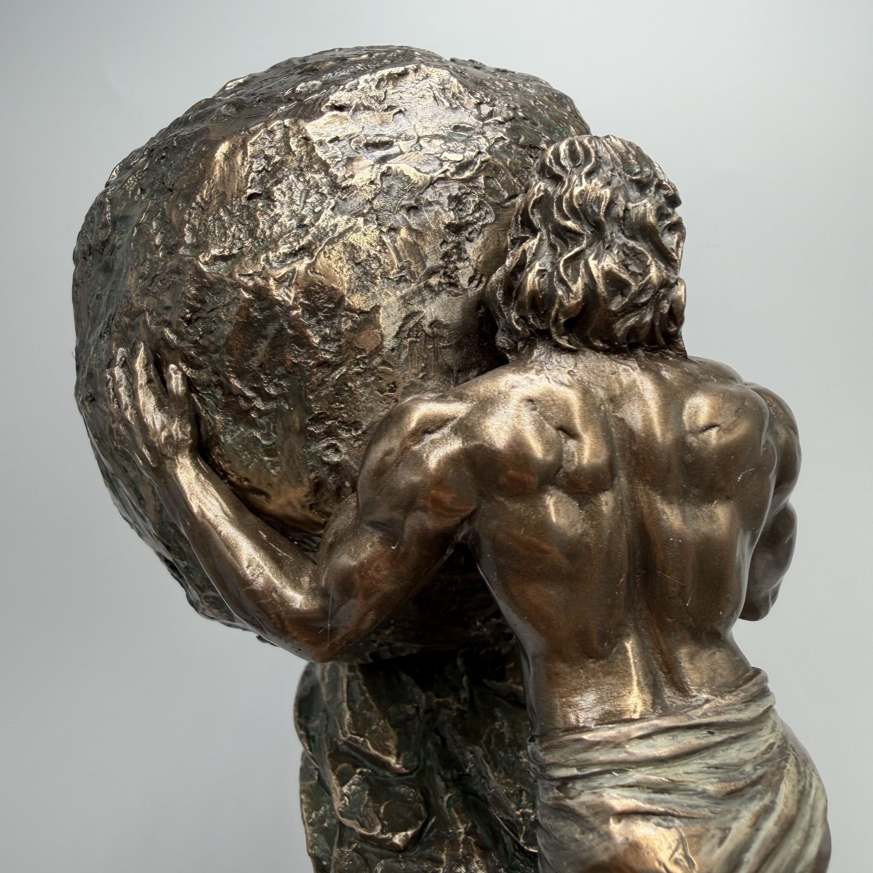 Vintage Sisyphus Bronze Finish Figurine Polystone Greek Mythology Size ONE SIZE - 8 Thumbnail