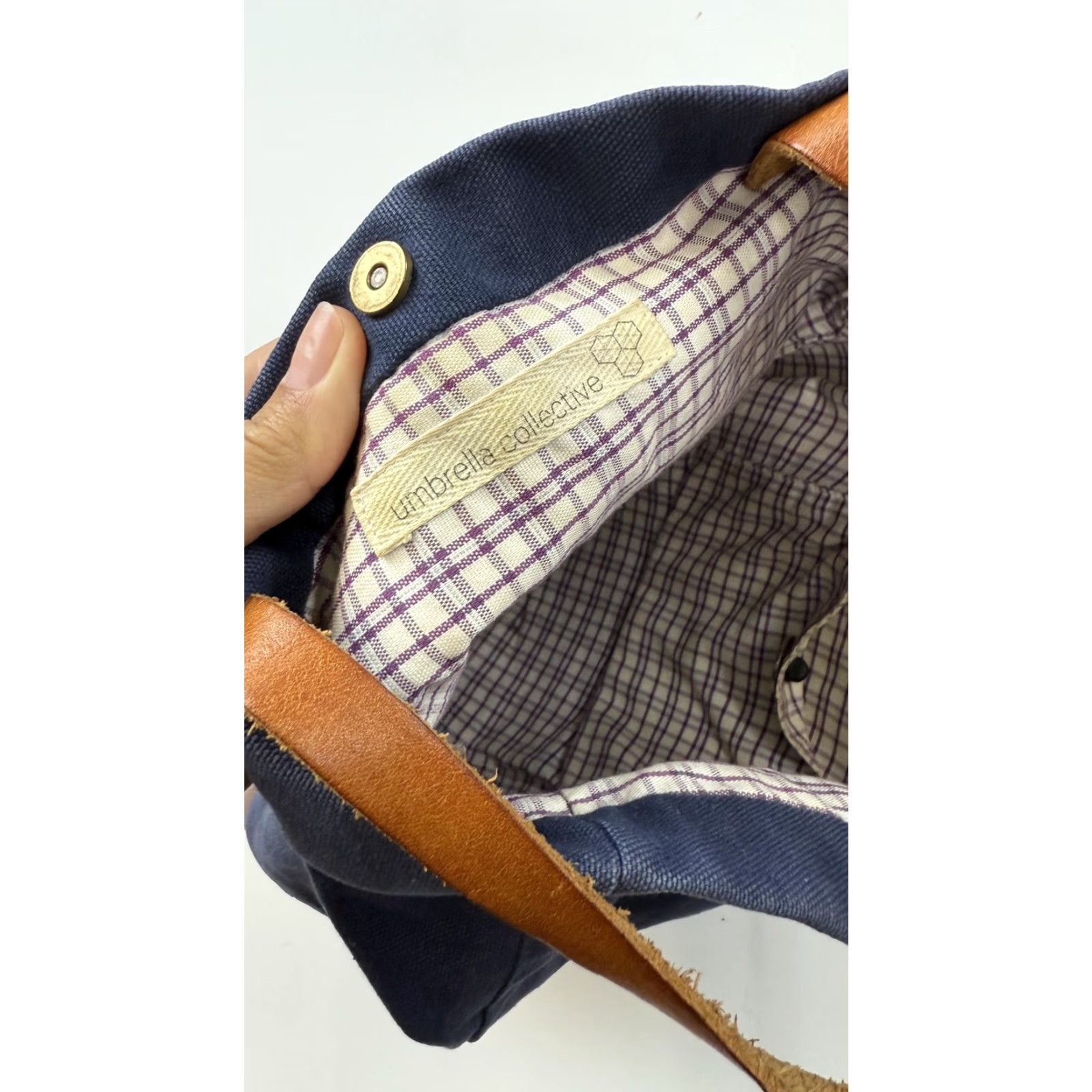 Vintage Umbrella Collective Tote Bag Womens Leather Canvas Large Shoulder Purse Handbag Size ONE SIZE - 5 Thumbnail
