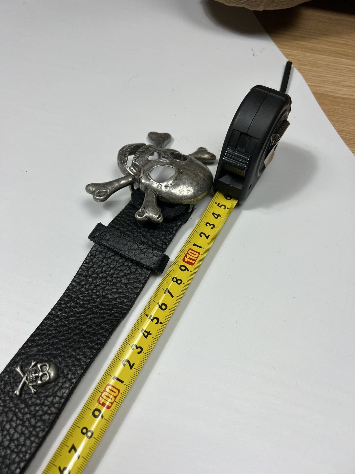Leather Skeleton Skull Leather Belt Punk Y2K Size 110 cm Size ONE SIZE - 8 Thumbnail