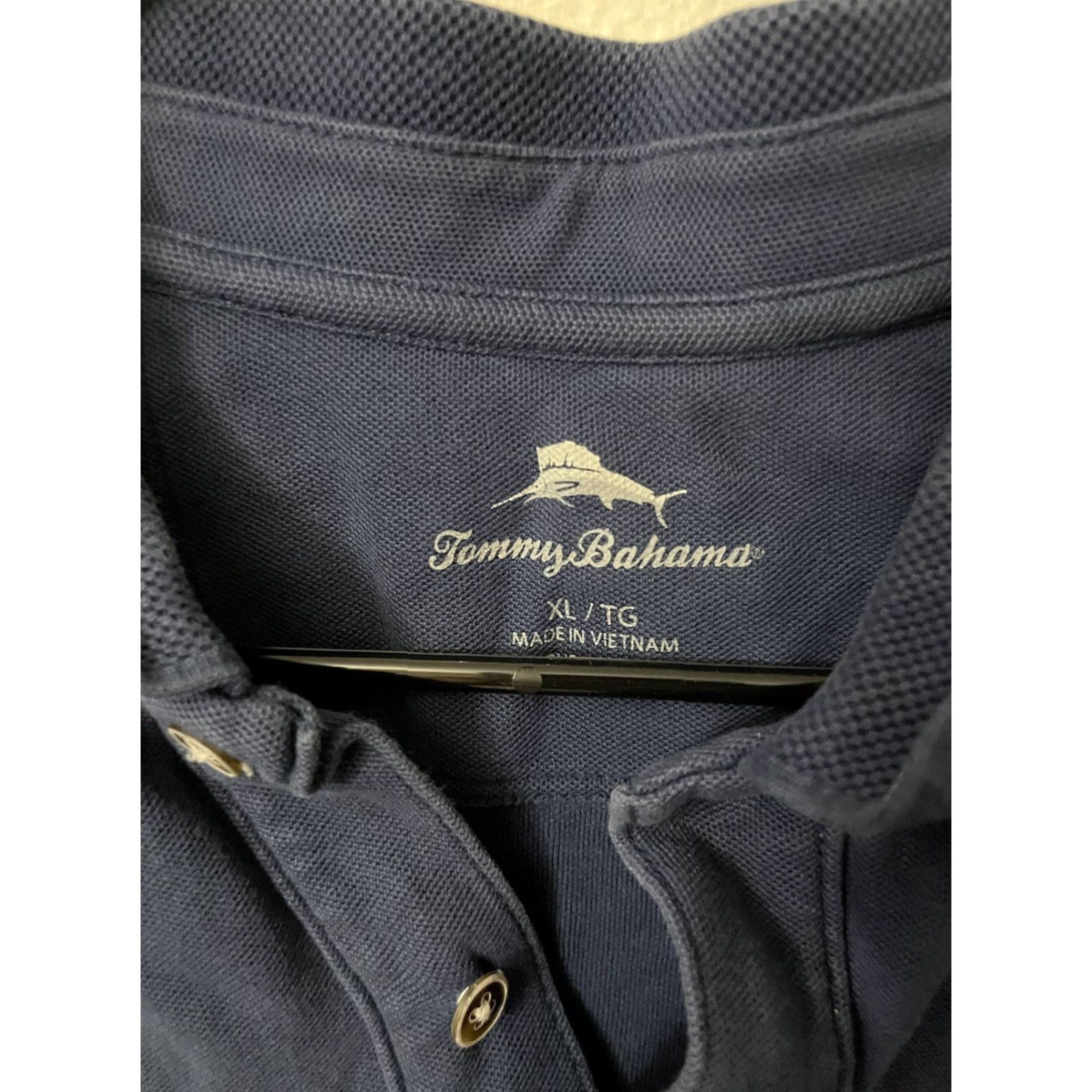 Tommy Bahama Tommy Bahama Cotton Polo Blue Solid Men’s XL Sz Size US XL / EU 56 / 4 - 2 Thumbnail