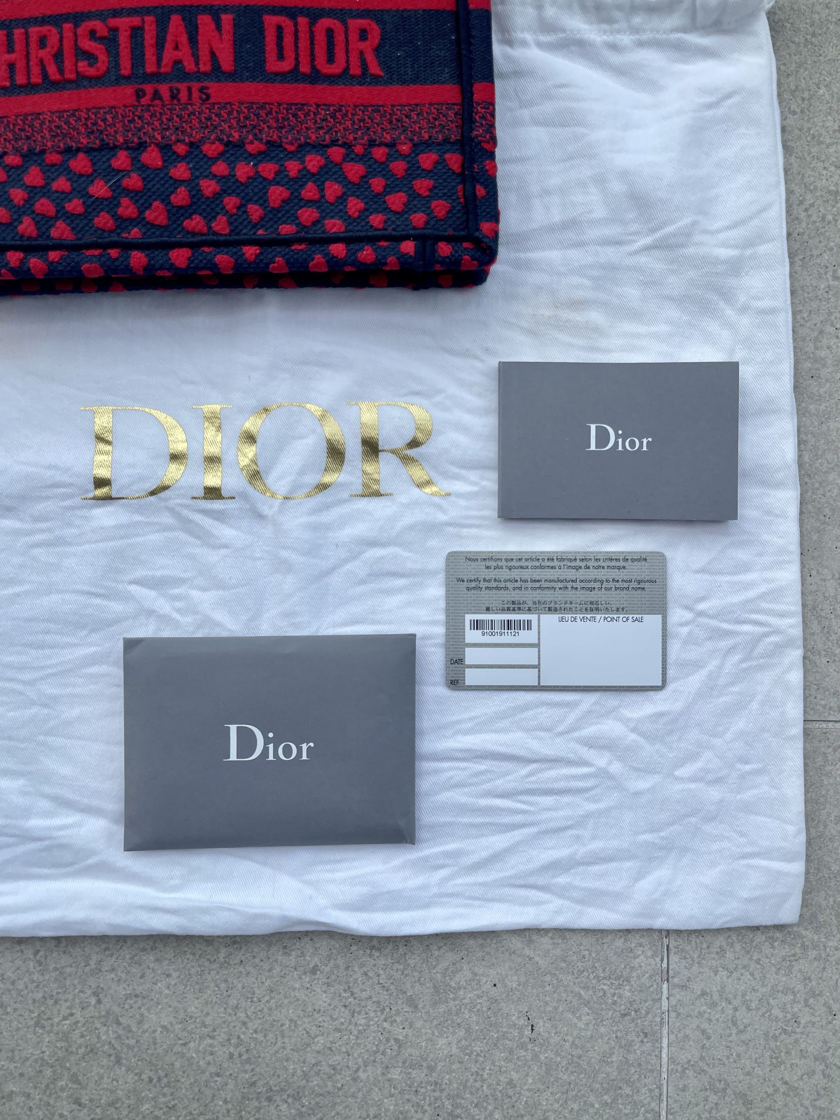 Dior Dior I Love Paris Hearts Tote Mini Navy Red Micro Canvas Bag Size ONE SIZE - 9 Thumbnail