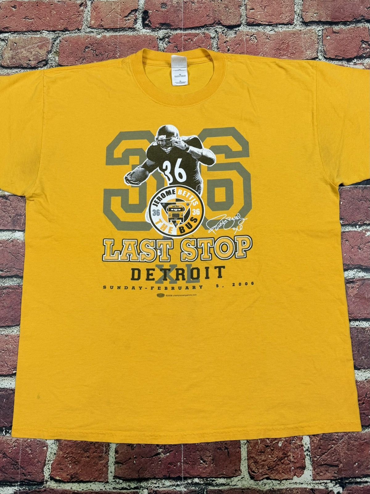 NFL Jerome Bettis Pittsburgh Steelers Tee The Bus Super Bowl XL Size US XL / EU 56 / 4 - 2 Thumbnail