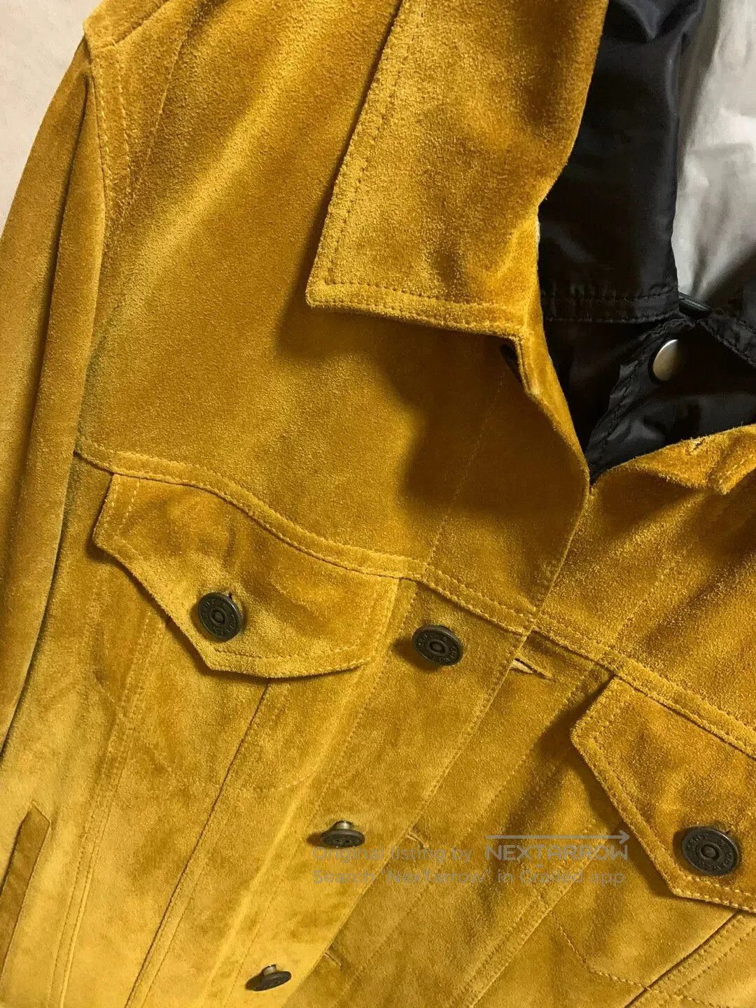 Kent & Curwen stylish yellow suede men's jacket. Size US L / EU 52-54 / 3 - 2 Thumbnail