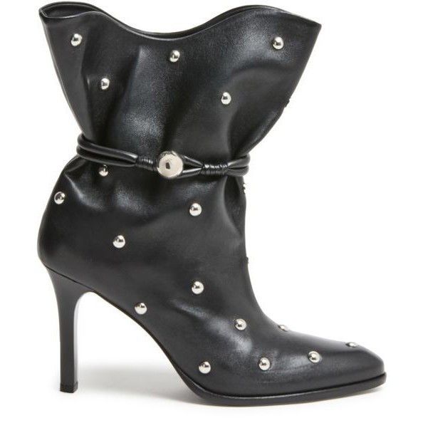 ISABEL MARANT Lolya Black Stud Leather 90mm Heel Ankle Boots