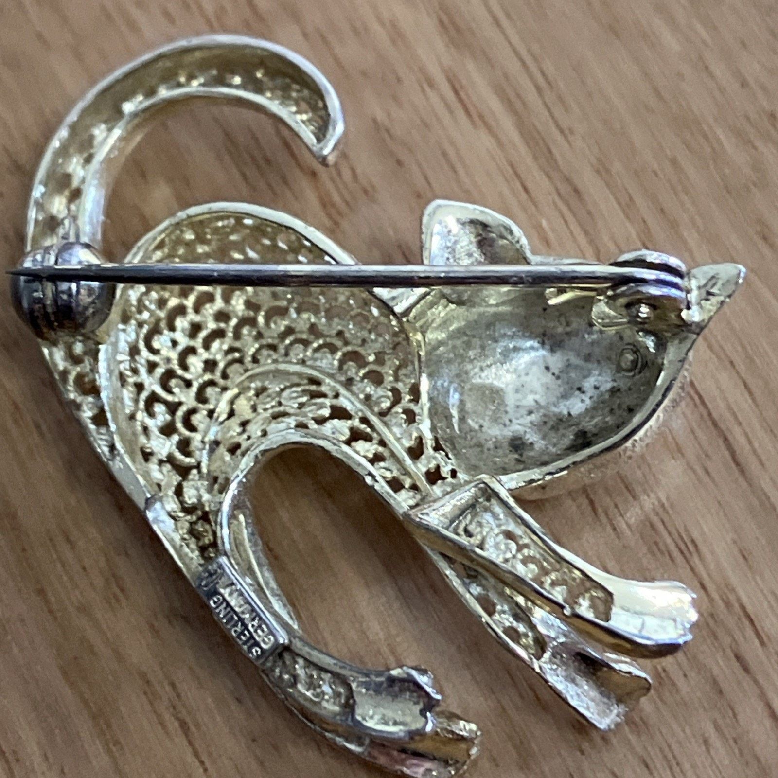 Other Vtg Scaredy Cat Sterling Silver Filigree Brooch Pin Germany Size ONE SIZE - 11 Thumbnail