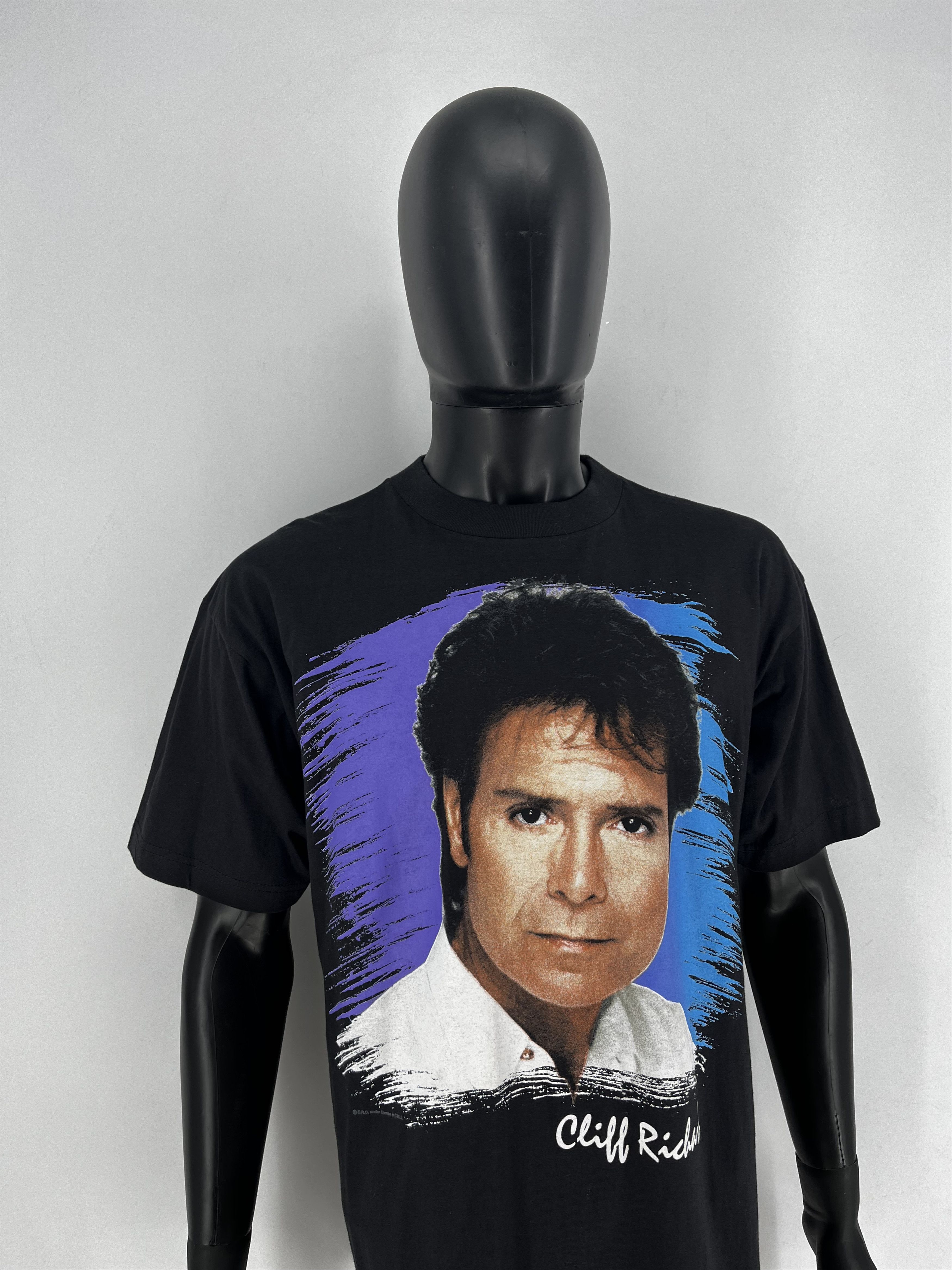 Band Tees Cliff Richard Tour 1994 Hit List Graphic Print Black Mens Size US L / EU 52-54 / 3 - 4 Thumbnail