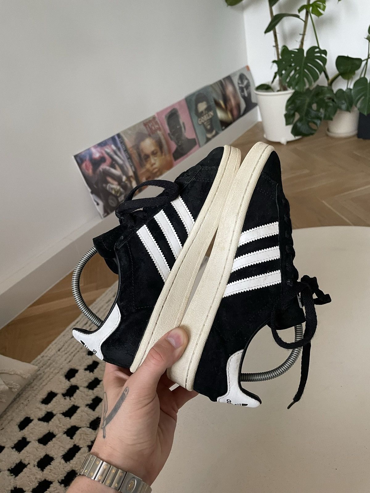 Adidas Adidas Campus Hype Low Sneakers Suede Black White Streetwear Size US 6.5 / IT 36.5 - 4 Thumbnail