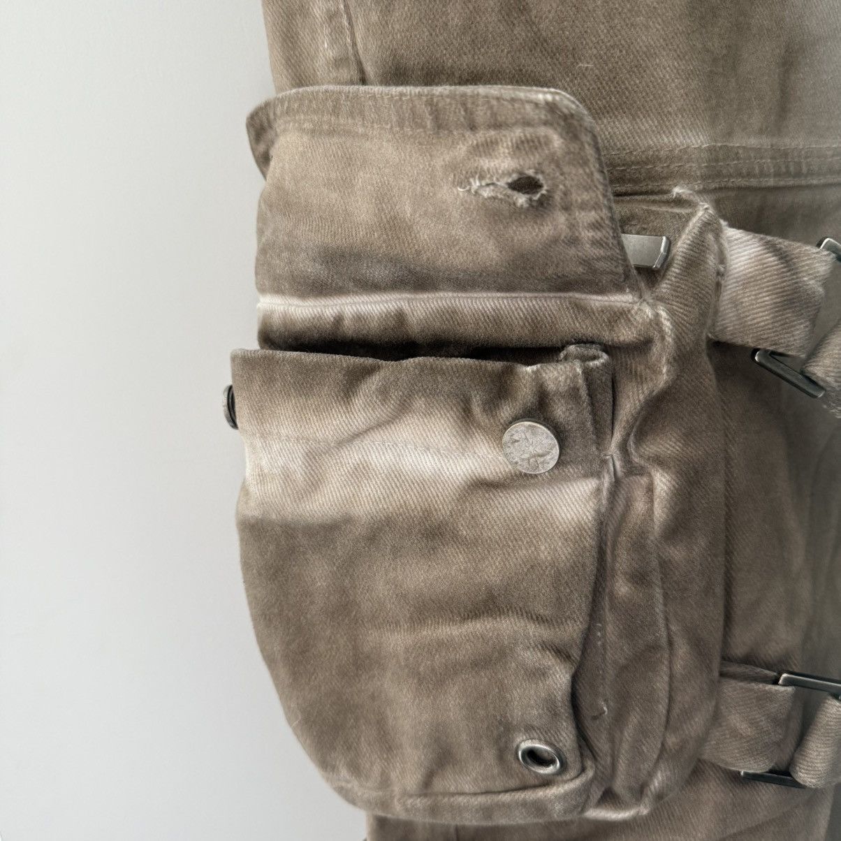 SHINE LUXURY OG Sample 1/1 – “Subhumane” Flared Kombat Cargo Pants Size US 32 / EU 48 - 9 Thumbnail