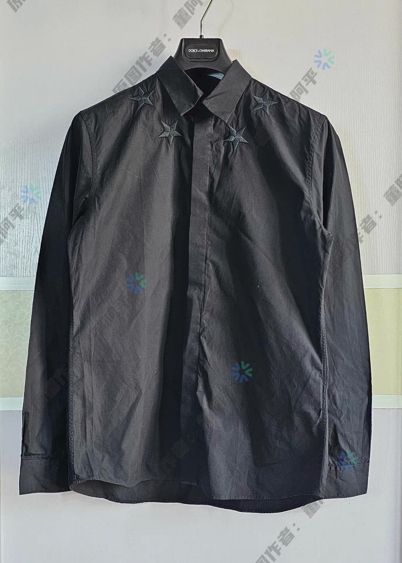 Givenchy Givenchy Black Long Sleeve Shirt with Star Embroidery Q4 Size US L / EU 52-54 / 3 - 1 Thumbnail