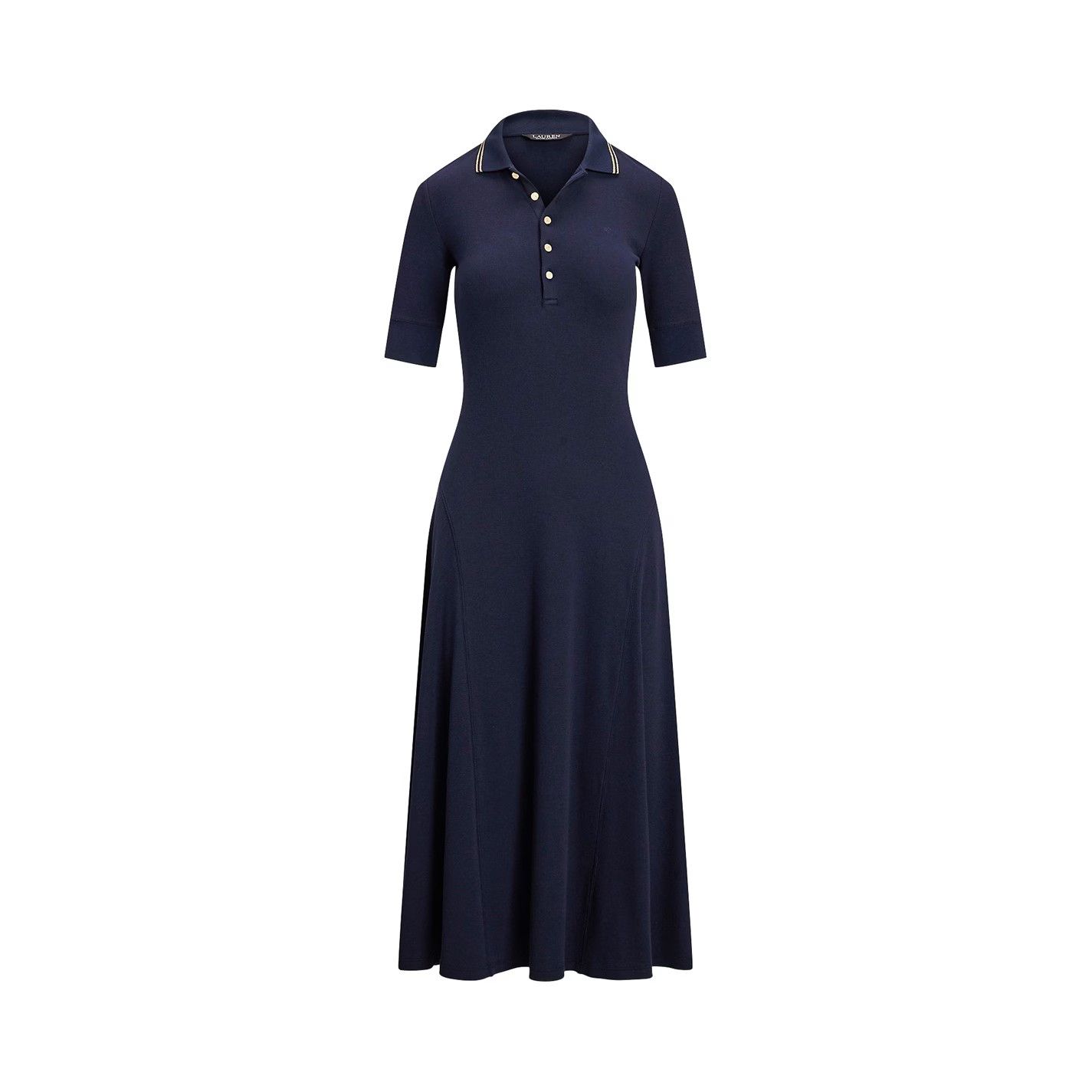 Lauren Ralph Lauren o1g2r1mq0825 Cotton-Blend Polo Dress in Navy Size XL / US 12-14 / IT 48-50 - 1 Thumbnail