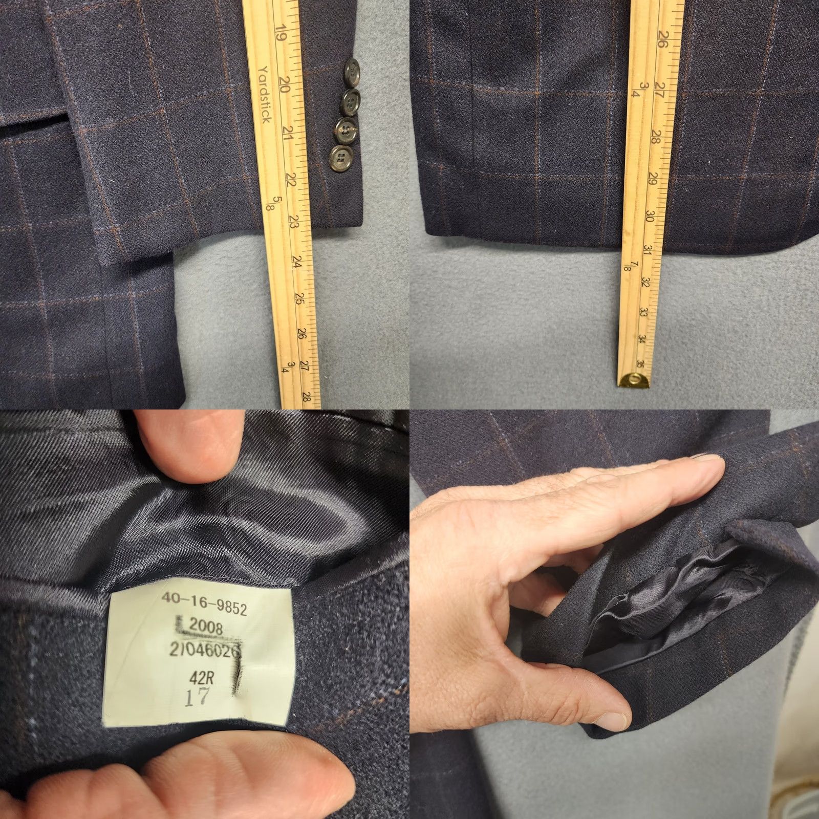Brooks Brothers Brooks Brothers Madison Sport Coat Jacket Men 42R Blue Windowpane Plaid Altered Jacket Mens 2 Piece Sport Coat Blue Windowpane Plaid 42R Mens Size US XS / EU 42 / 0 - 8 Thumbnail