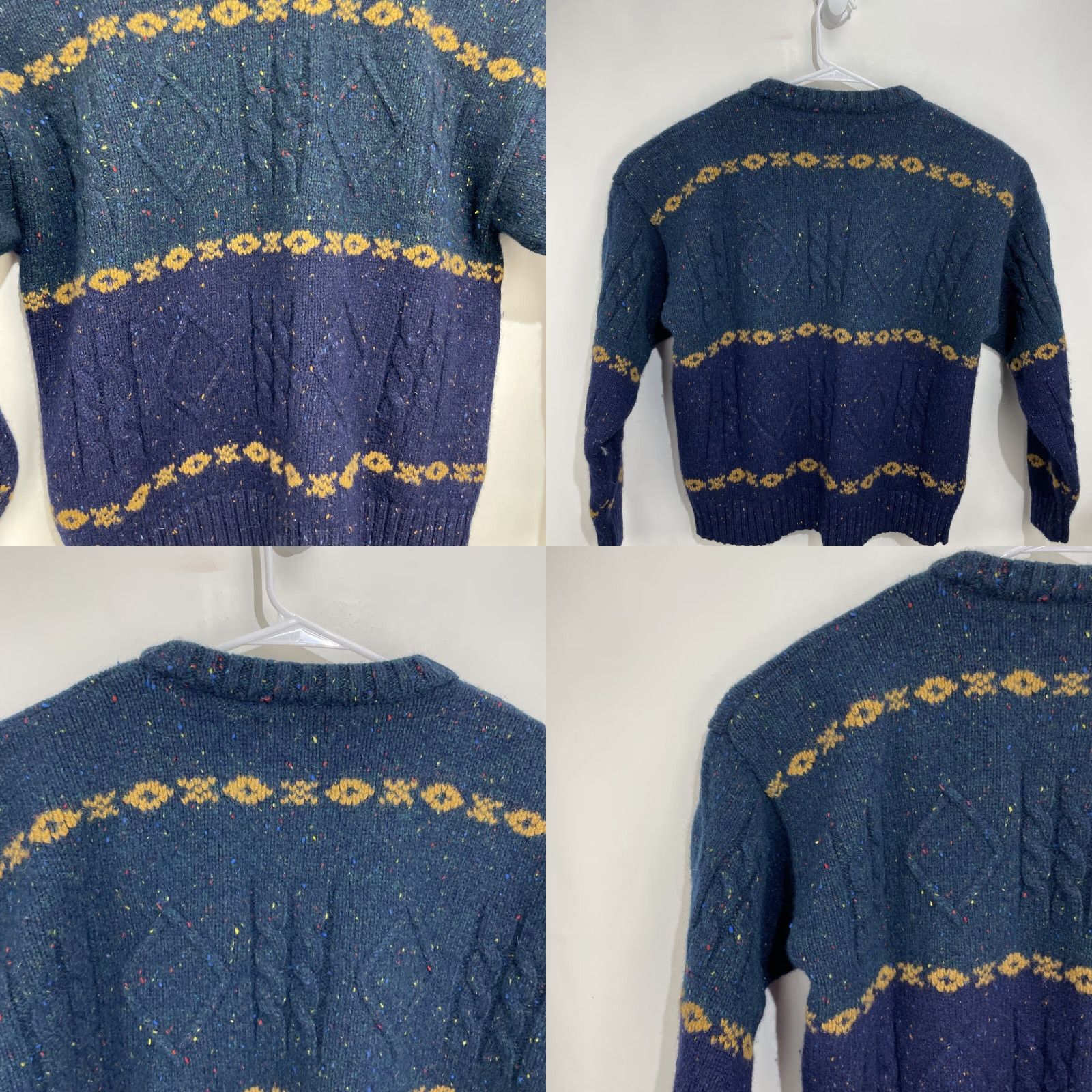 Eddie Bauer VINTAGE Eddie Bauer Sweater Men XL Crew Neck Knit Wool Striped Blue Green Winter Casual Holiday 90s Mens Pullover Size US XL / EU 56 / 4 - 8 Thumbnail