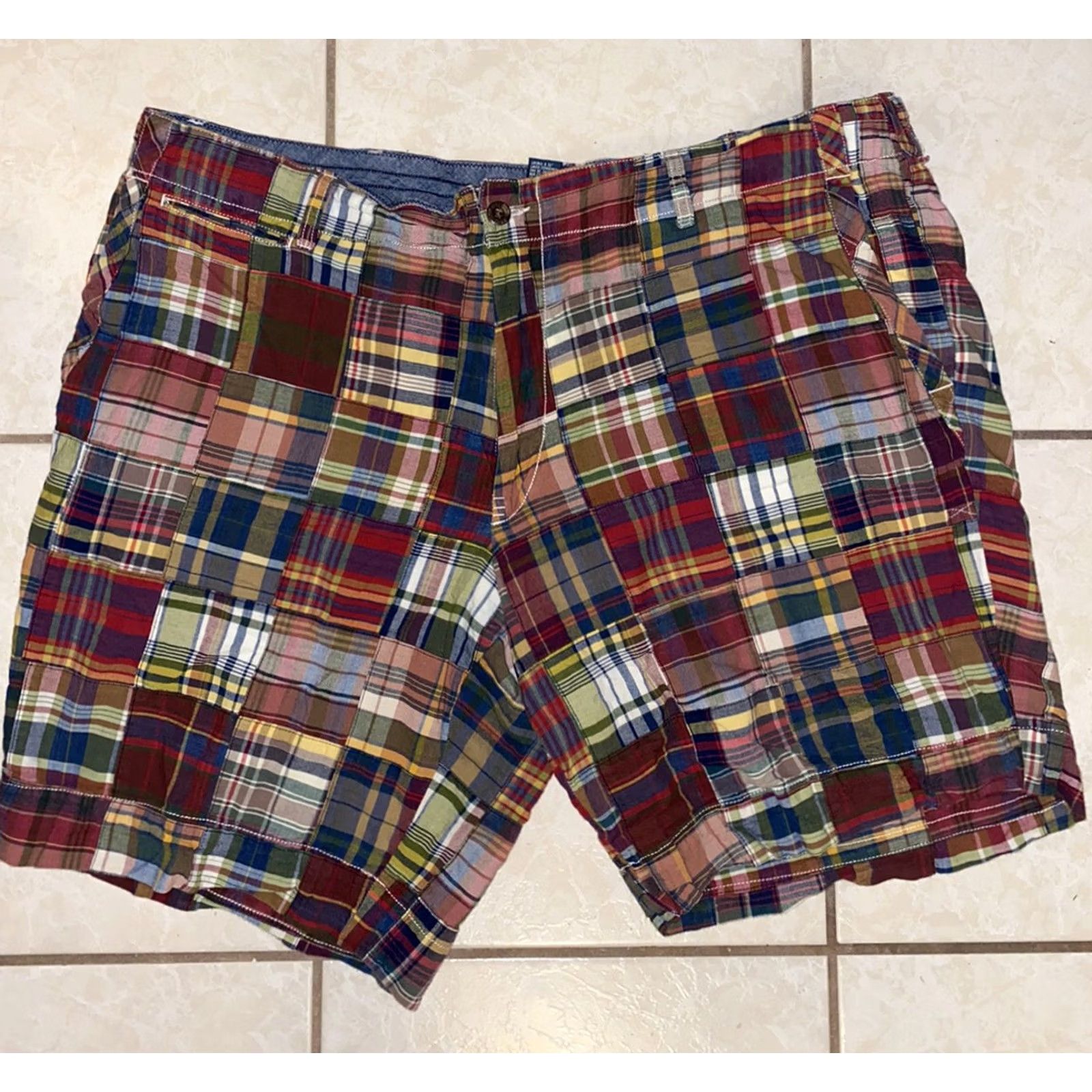 Polo Ralph Lauren VINTAGE Polo Ralph Lauren Chino Plaid Shorts 42 Mens 90s Plaid Casual Cotton Zip Drawstring Size US XL / EU 56 / 4 - 2 Thumbnail