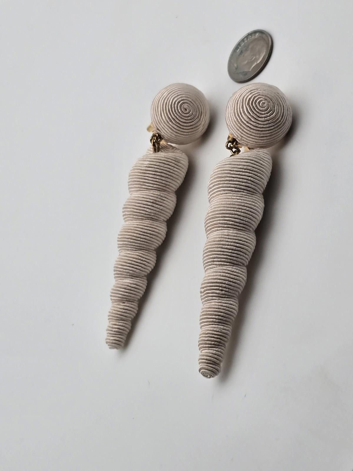 Other Rebecca de Ravenel Spiral Drop Clip On Earrings Statement Size ONE SIZE - 1 Thumbnail