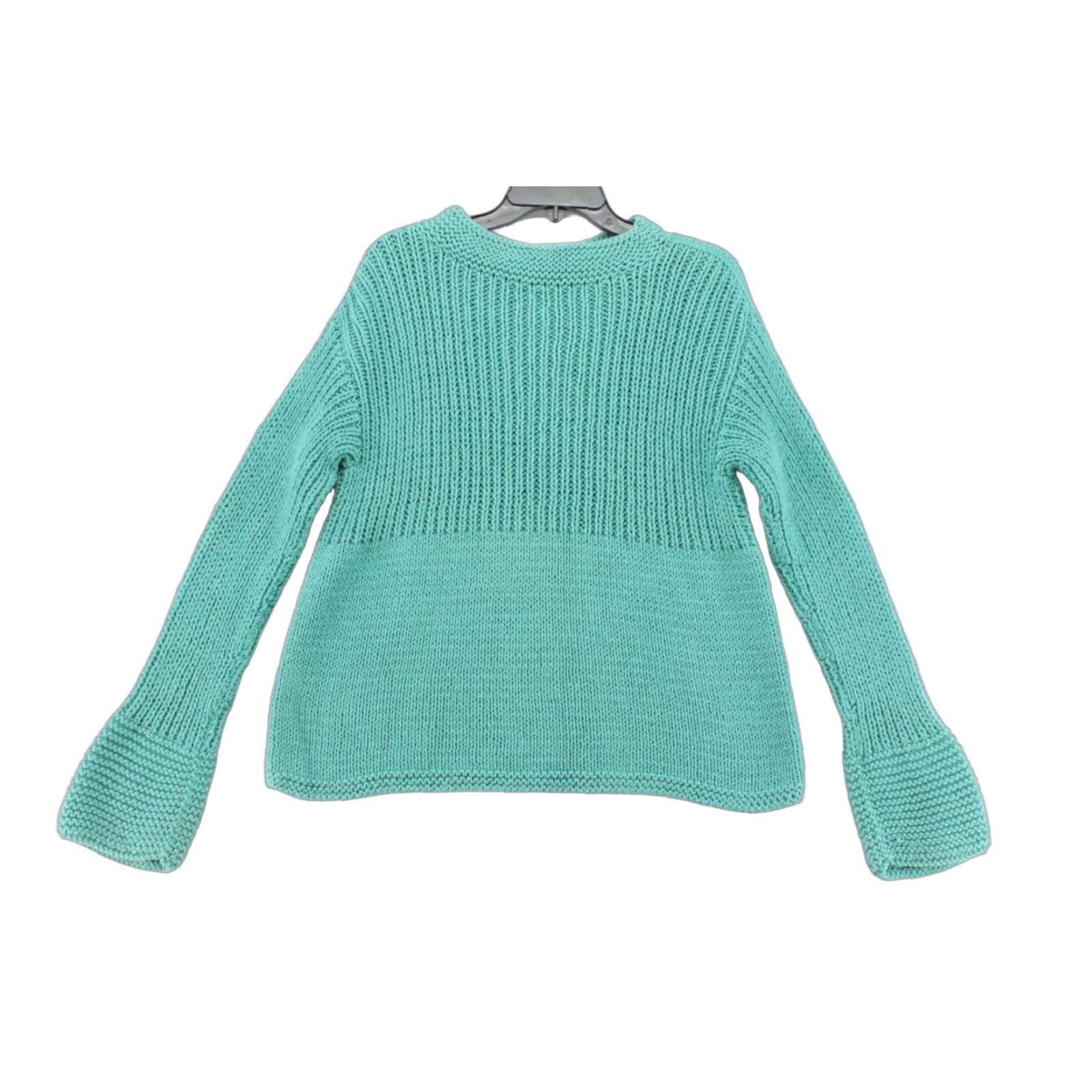 Vintage Rico Hand Knits Sweater Women Large Green Bell Cuff Knit Pullover Casual Bohemian Cottagecore Classic 100% Cotton Size L / US 10 / IT 46 - 1 Thumbnail