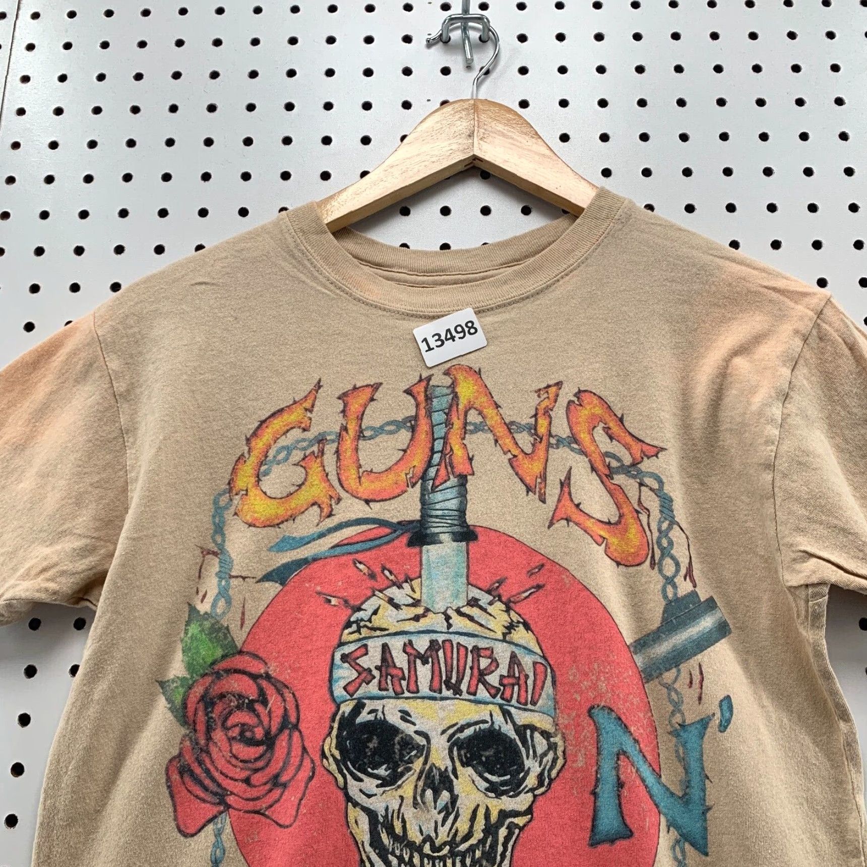 Logo 7 Guns N' Roses Skull Logo Brown Short Sleeve T-Shirt Adult XS Size US XS / EU 42 / 0 - 5 Thumbnail