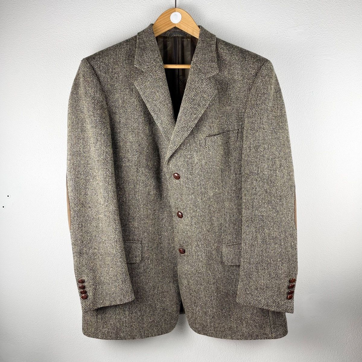Harris Tweed × Vintage HARRIS TWEED Blazer Sport Coat Herringbone Mens size 50 Size 50R - 1 Thumbnail