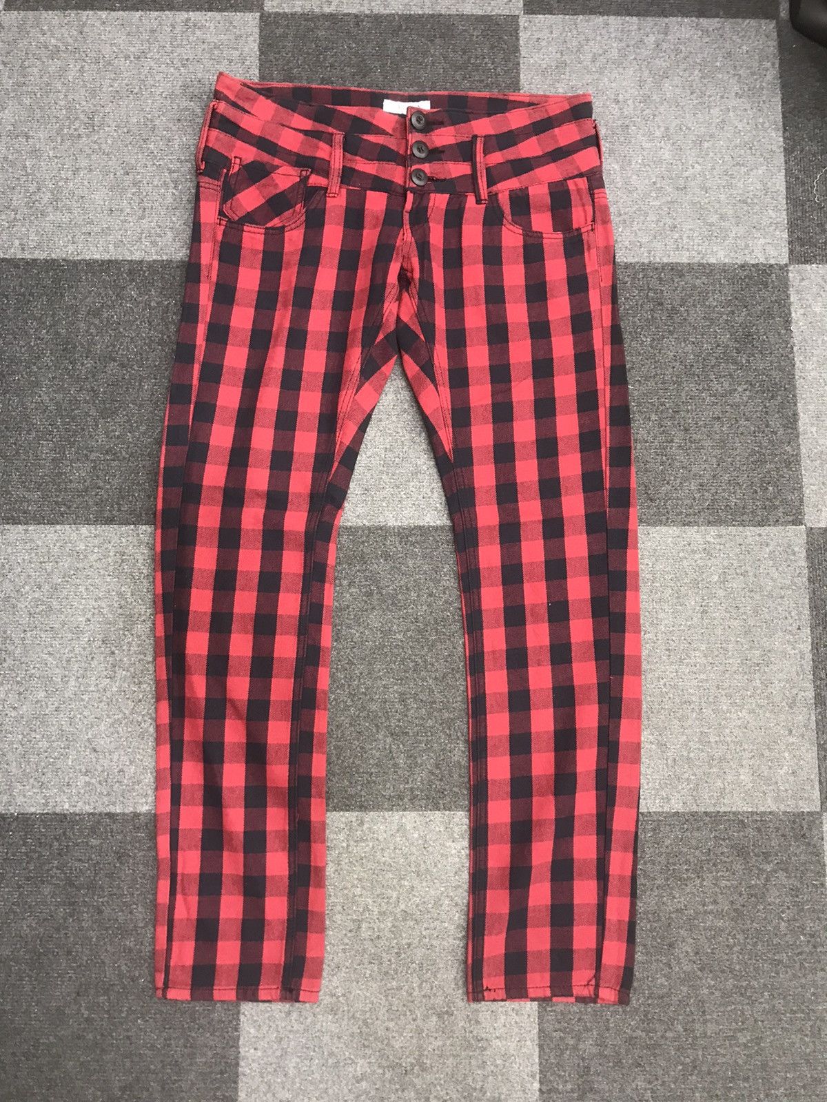 Japanese Brand J honey Plaid Slim Fit Pant Size 32" / US 10 / IT 46 - 1 Thumbnail