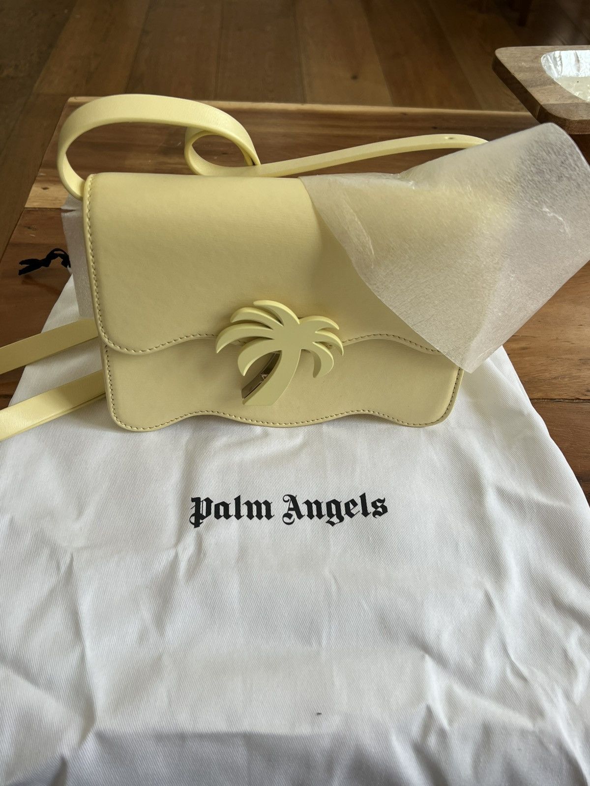 Palm Angels Palm Angels Palm-motif Shoulder Bag Yellow Leather 21x21x6 Size ONE SIZE - 7 Thumbnail