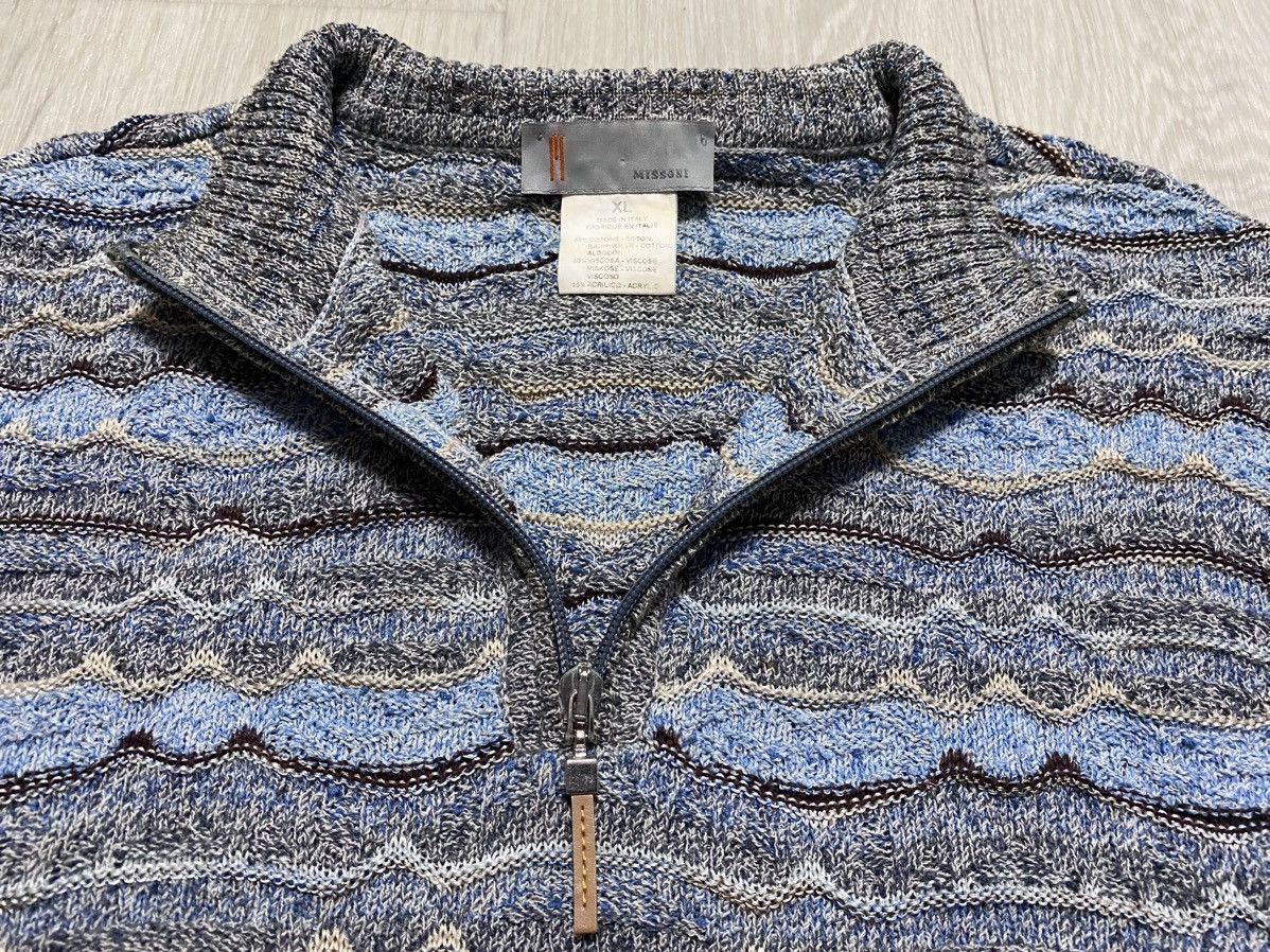 Missoni Vintage Missoni Multicolour Weave Cotton Viscose Zip Sweater Size US XL / EU 56 / 4 - 14 Thumbnail