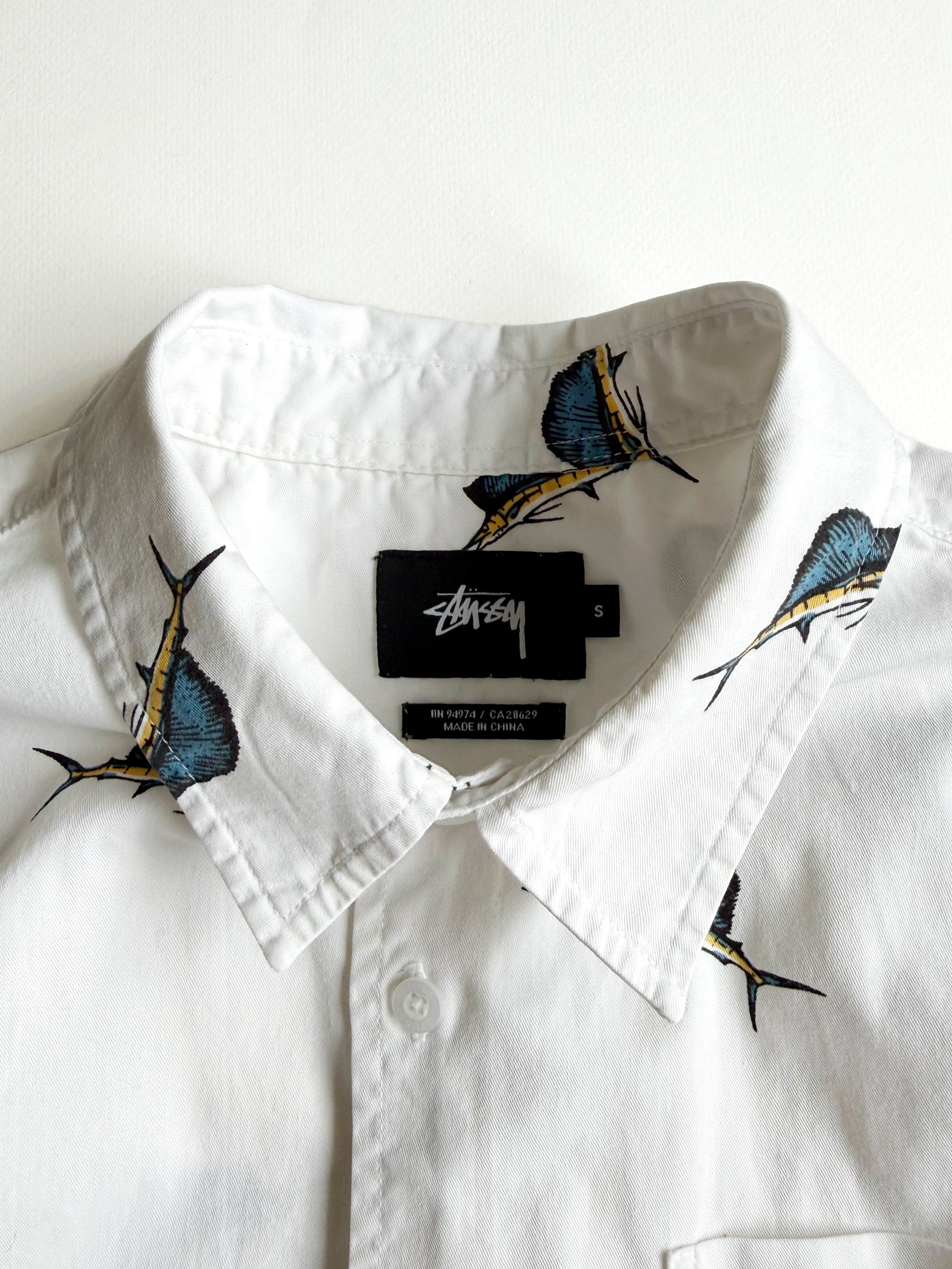 Stussy Stüssy Big Catch Marlin Short Sleeve Button Up Shirt (S) Size US S / EU 44-46 / 1 - 3 Thumbnail