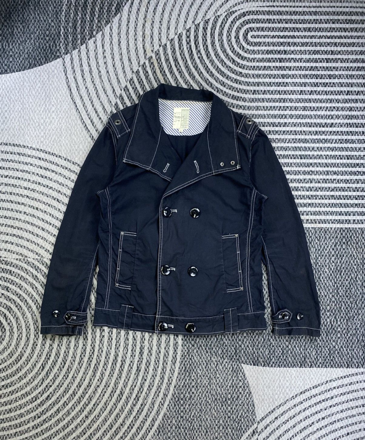 Japanese Brand Vtg Oilcake Premium Black Double Collar Jacket Size US M / EU 48-50 / 2 - 1 Thumbnail