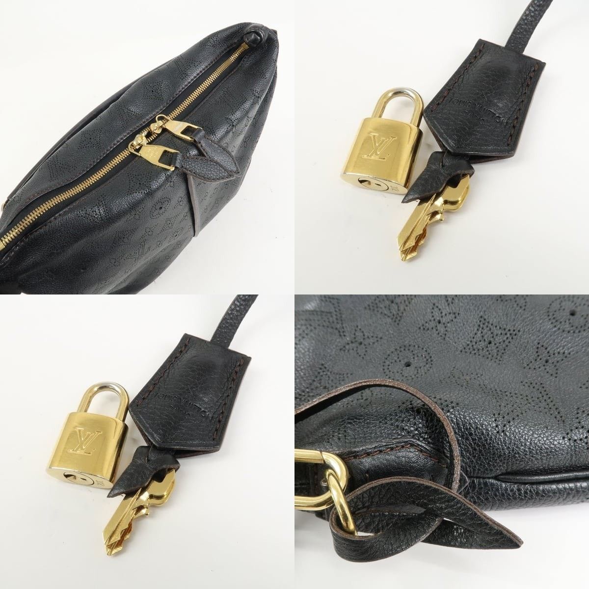 Louis Vuitton Louis Vuitton Mahina Selene MM Leather Shoulder Bag Black Size ONE SIZE - 7 Thumbnail