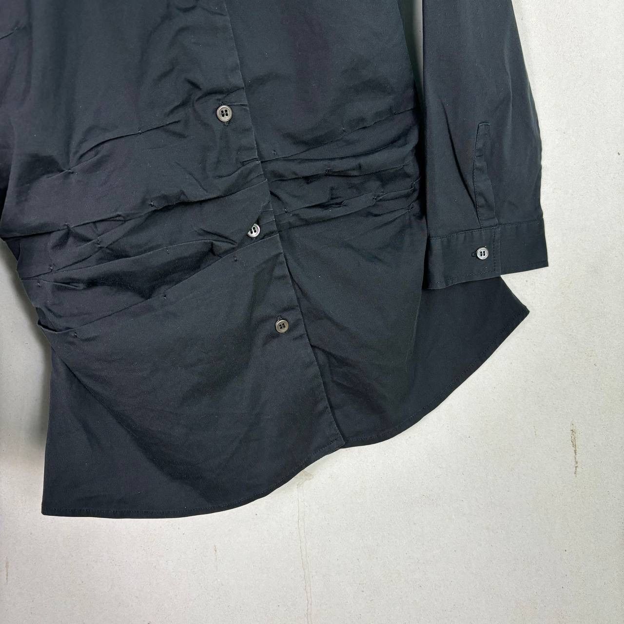 Prada Vintage Prada Ruffle Shirt Black FW1996 Size XS / US 0-2 / IT 36-38 - 4 Thumbnail