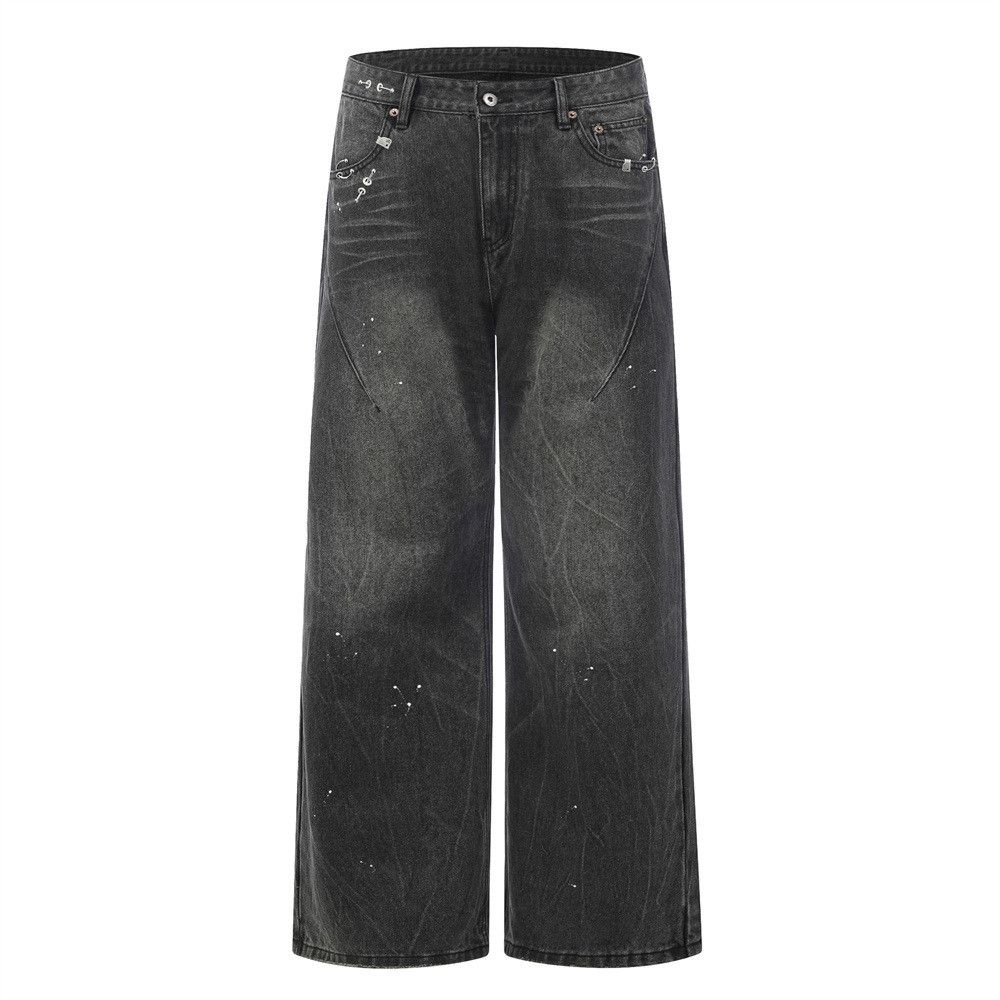 Japanese Brand Men's Punk-Style Washed & Distressed Straight-Leg Jeans Size US 32 / EU 48 - 1 Thumbnail