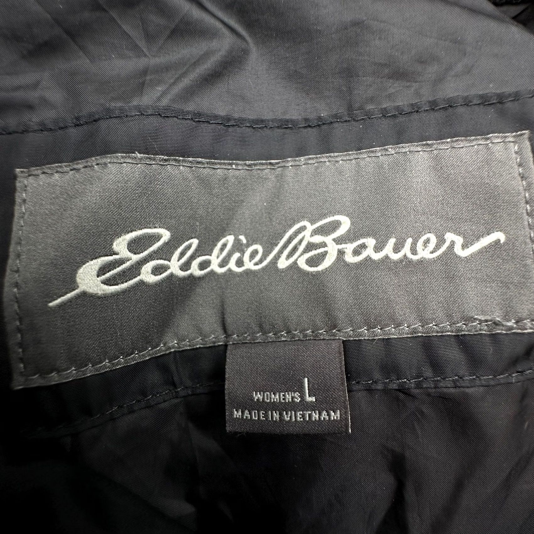 Eddie Bauer Eddie Bauer Lodge Down Parka Fur Trim Hooded Jacket Womens Large Black Quilted Parka Jacket Long Sleeve Zip Pockets Vintage No Size L / US 10 / IT 46 - 3 Thumbnail
