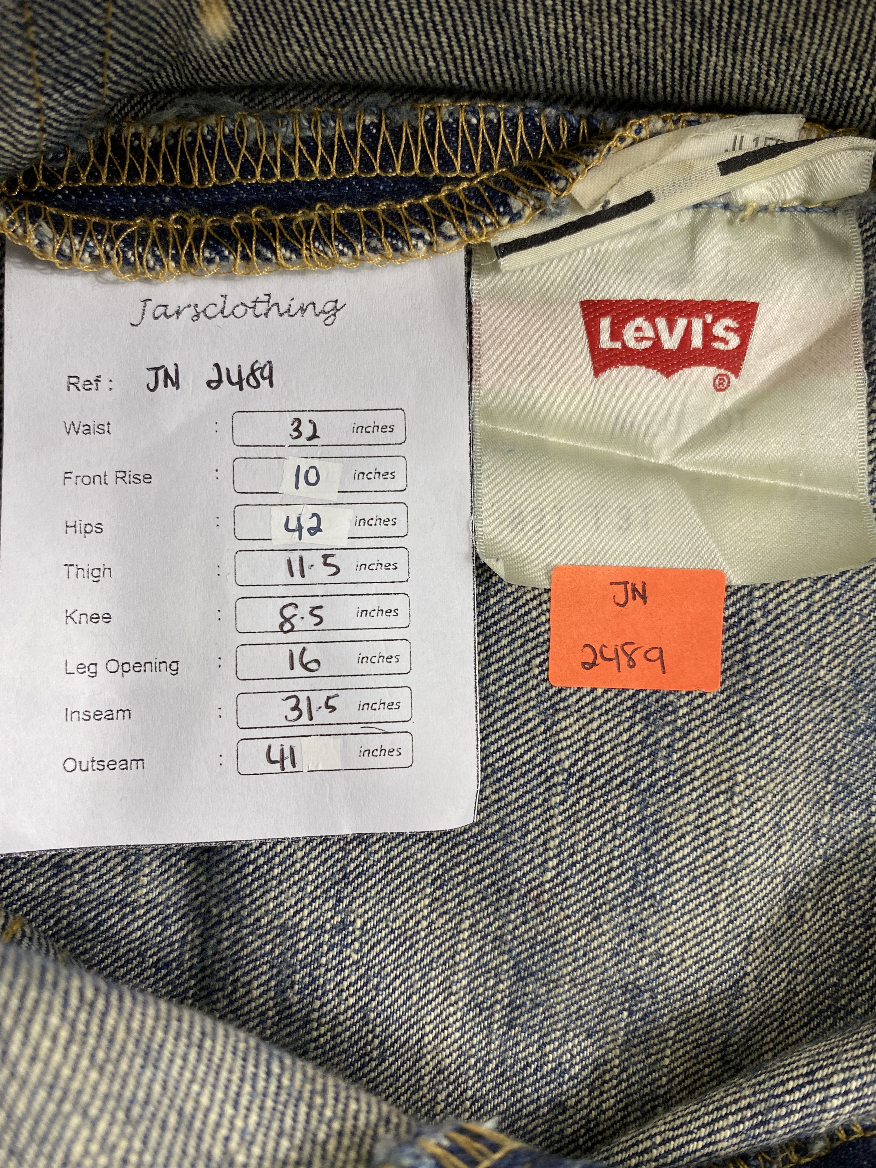 Levi's Ripped Written Blue Vintage Levi's 501 32x31.5 Denim -JN2489 Size US 32 / EU 48 - 8 Thumbnail