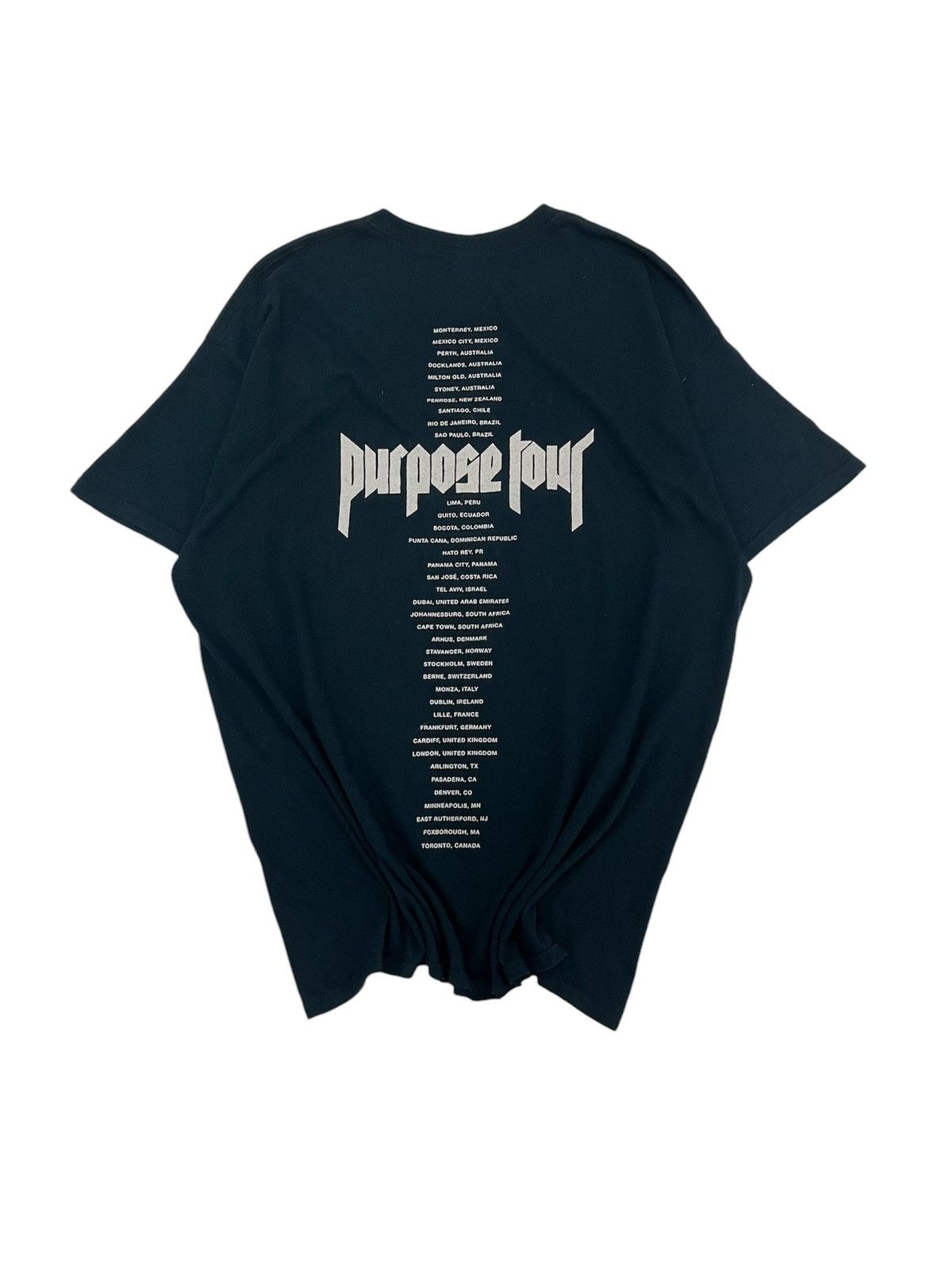Band Tees × Justin Bieber Justin Bieber Purpose Tour T Shirt Big Face Logo Size XL Size US XL / EU 56 / 4 - 4 Thumbnail