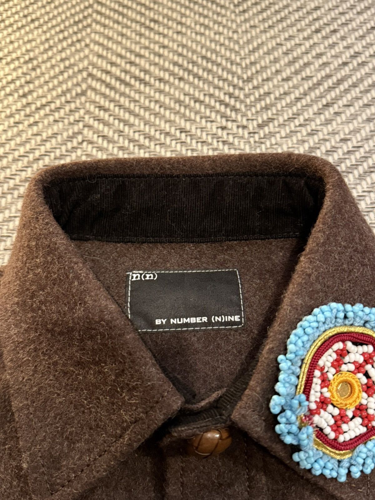 Number (N)ine n(n) by NUMBER (N)INE BEADS BROOCH WOOL JACKET Size US M / EU 48-50 / 2 - 6 Thumbnail