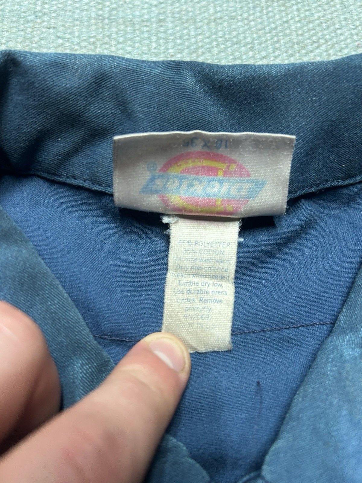 Vintage Vtg 90s work shirt dickies chino twill navy blu workwear XXL Size US XXL / EU 58 / 5 - 7 Thumbnail