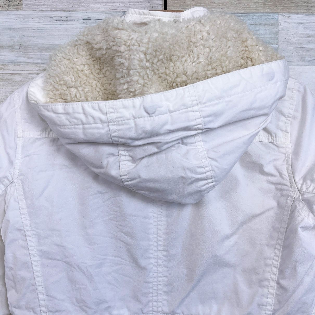 Gap GAP Sherpa Lined Parka Coat White Hooded Full Zip Womens S Size S / US 4 / IT 40 - 7 Thumbnail