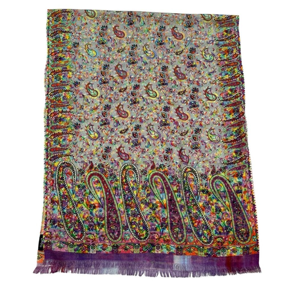Other Tolani Wool Paisley Print Large Rectangle Scarf Wrap 28'' x Size ONE SIZE - 5 Thumbnail
