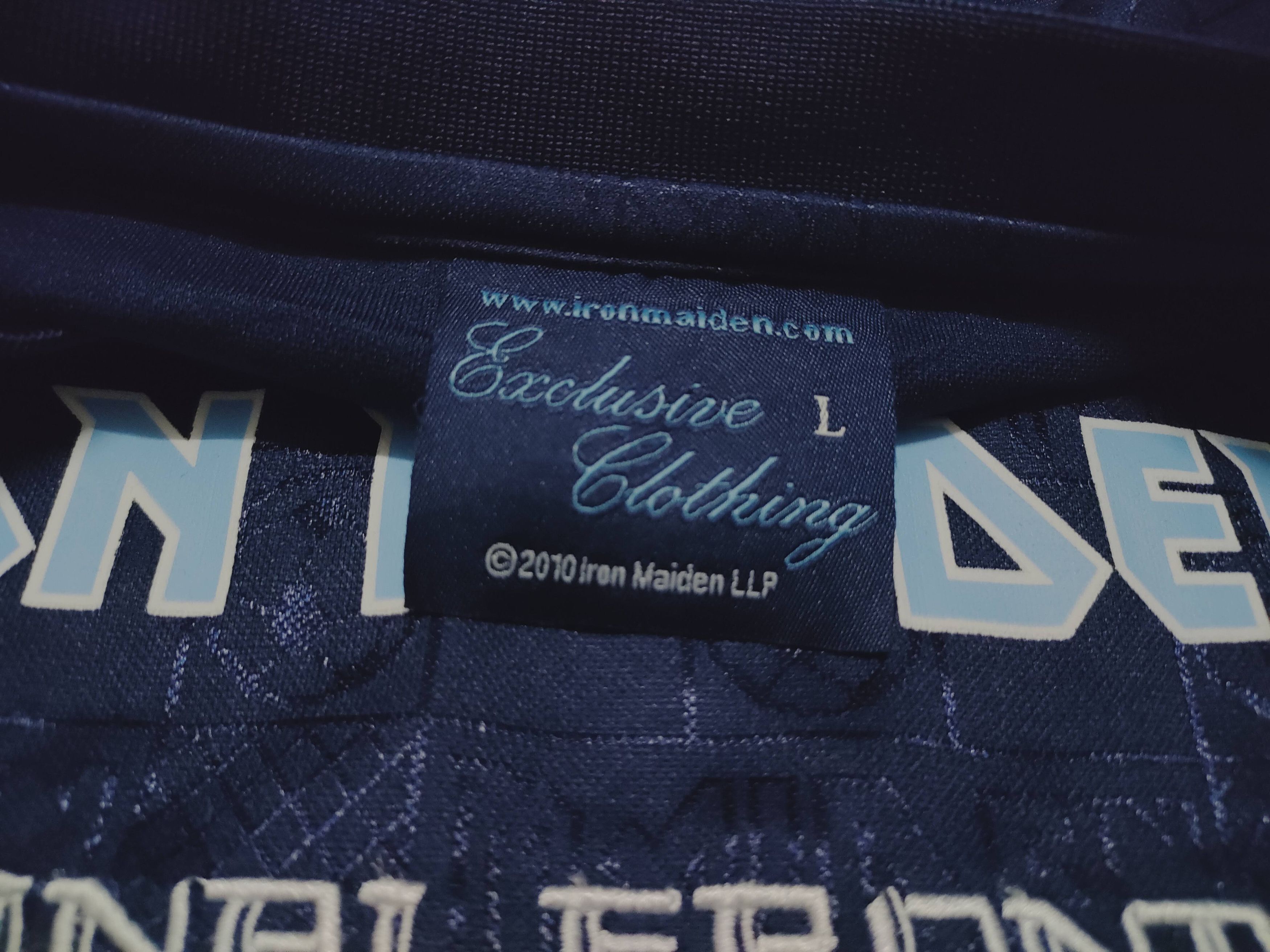 Band Tees × Iron Maiden × Vintage Vintage Iron Maiden Football Retro Final Frontier Jersey Tee Size US L / EU 52-54 / 3 - 3 Thumbnail