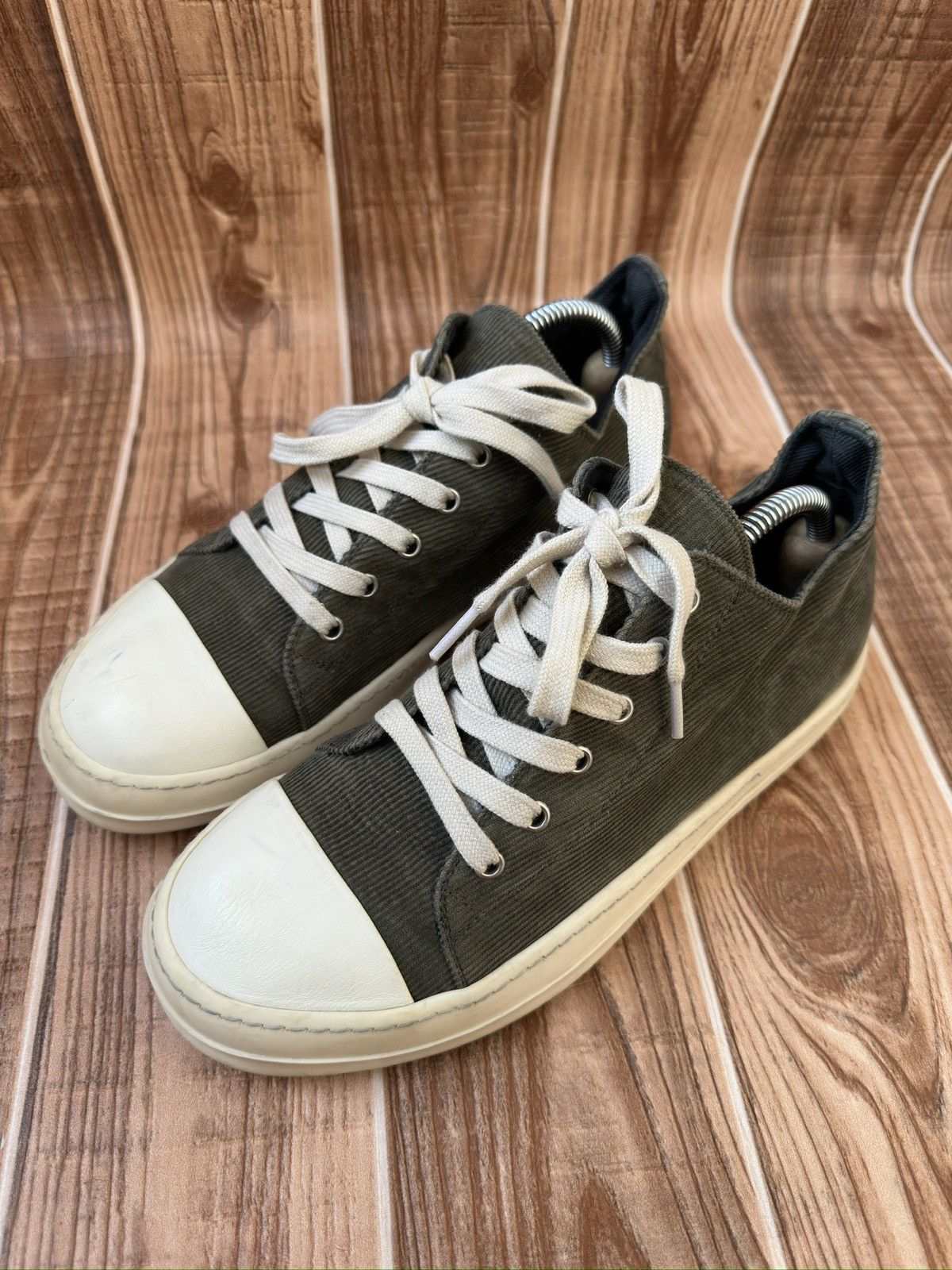 Rick Owens Rick Owens ‘DRKSHDW’ Army Dust Green Lowtops Size US 7.5 / EU 40-41 - 1 Thumbnail