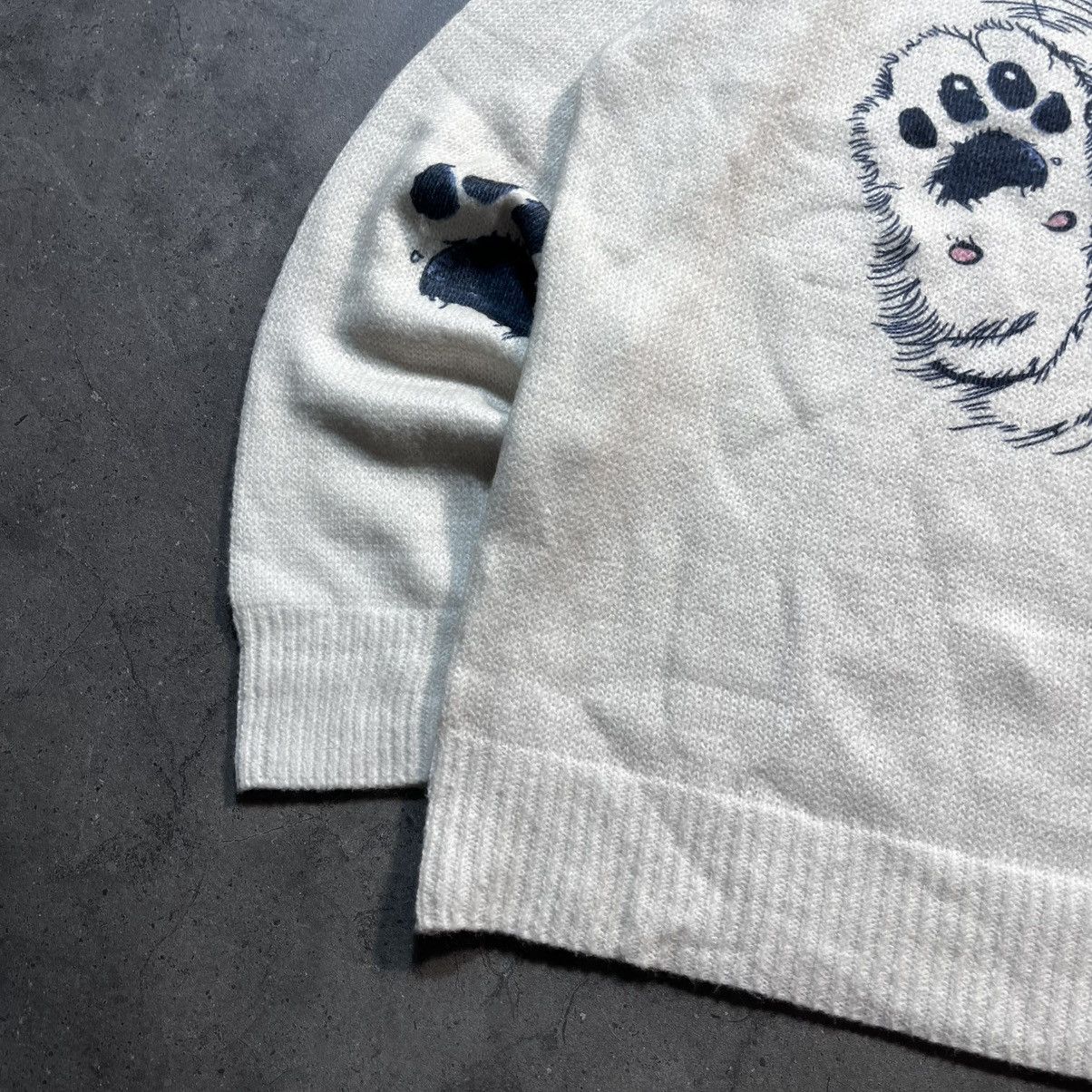Japanese Brand Vintage Y2K 00s Big Logo Cat Print Knit Sweater Avant Garde Size US L / EU 52-54 / 3 - 5 Thumbnail