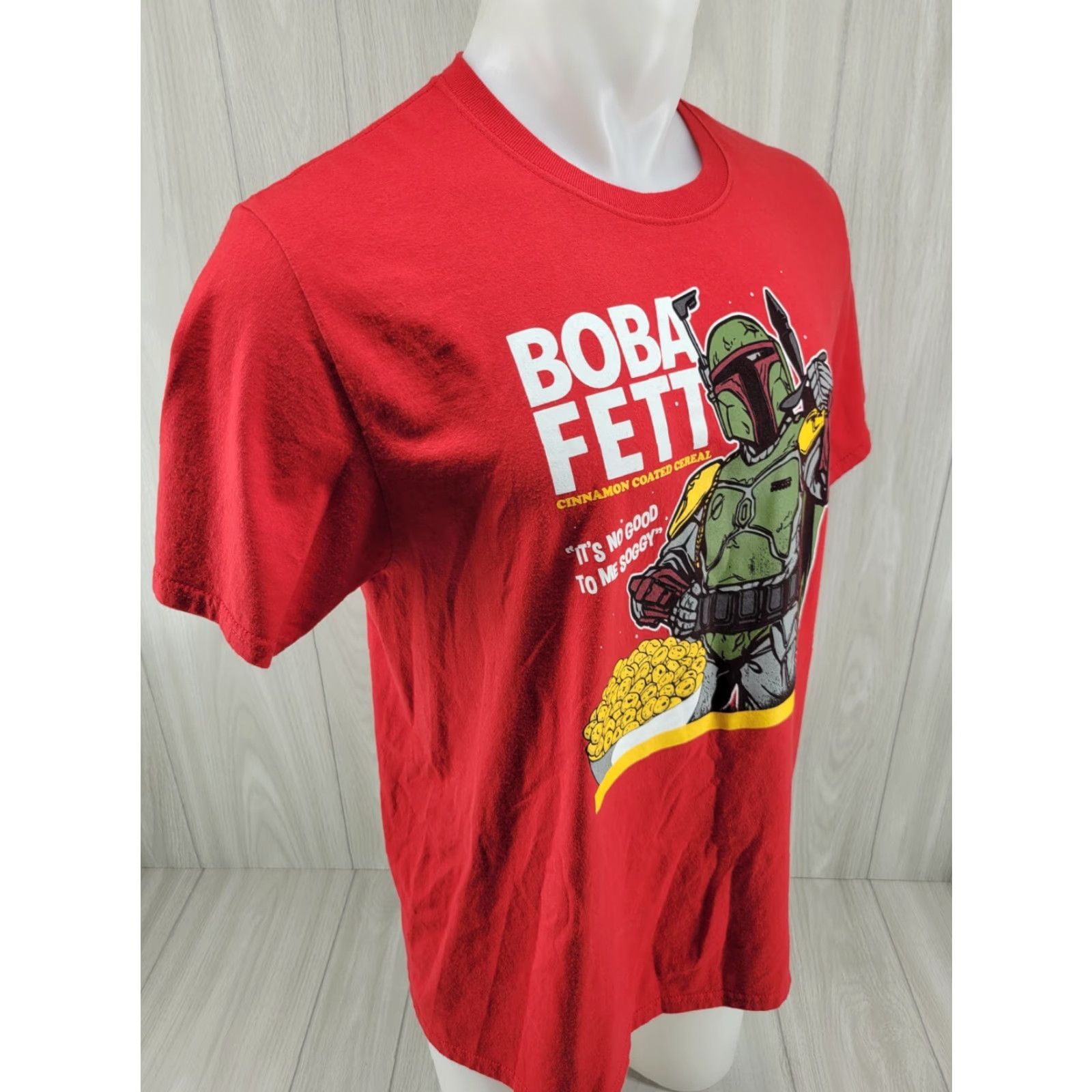 Vintage Funko Star Wars Boba Fett Cereal T Shirt Mens Large T-Shirt Red Star Wars 90s Theme Mens Size US L / EU 52-54 / 3 - 6 Thumbnail