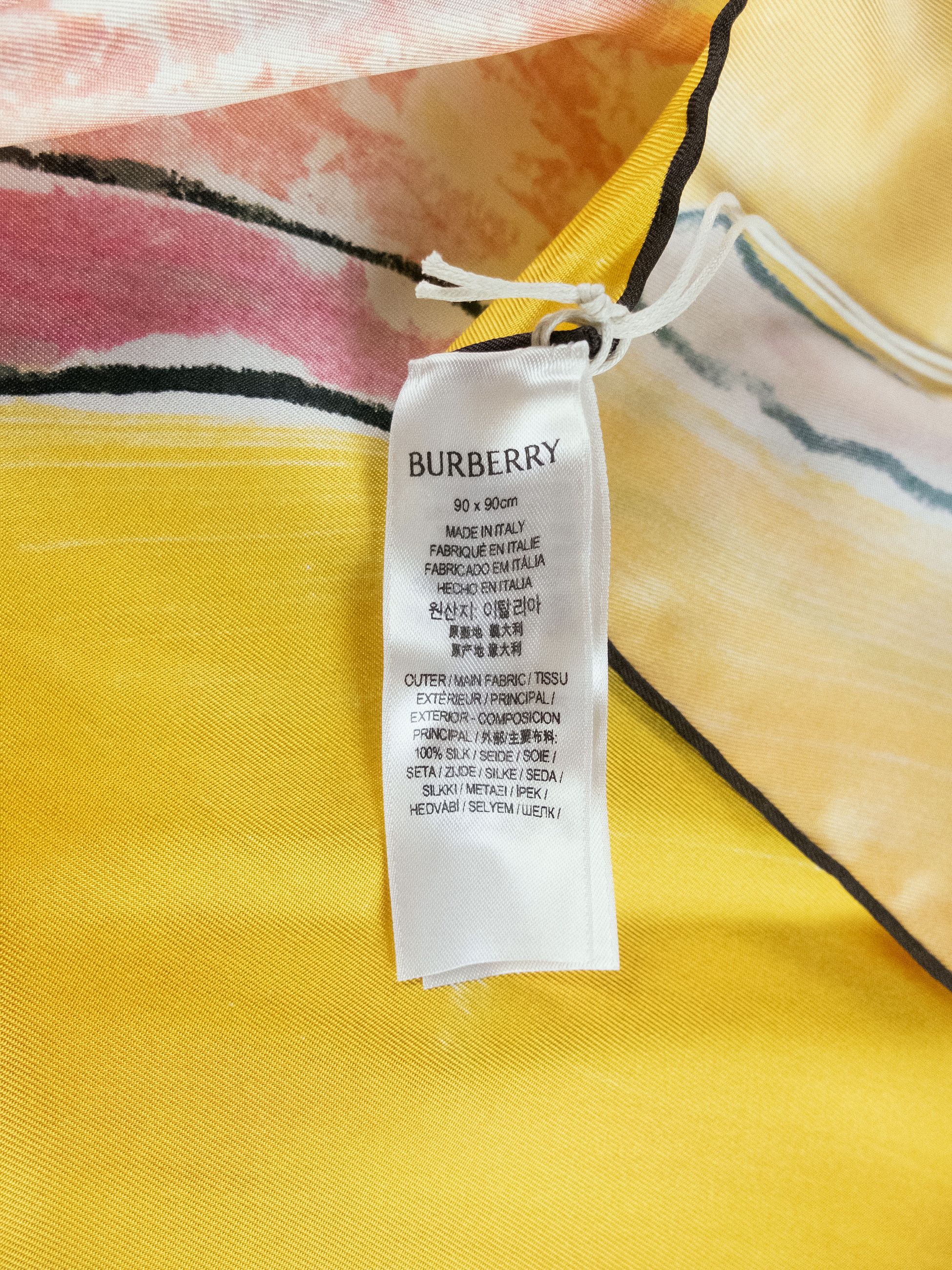 Burberry BURBERRY x Helen Bullock yellow orange snail silk scarf Size ONE SIZE - 5 Thumbnail